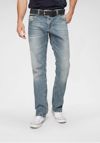 Loose-fit-Jeans, mit markanten Nähten und Stretch