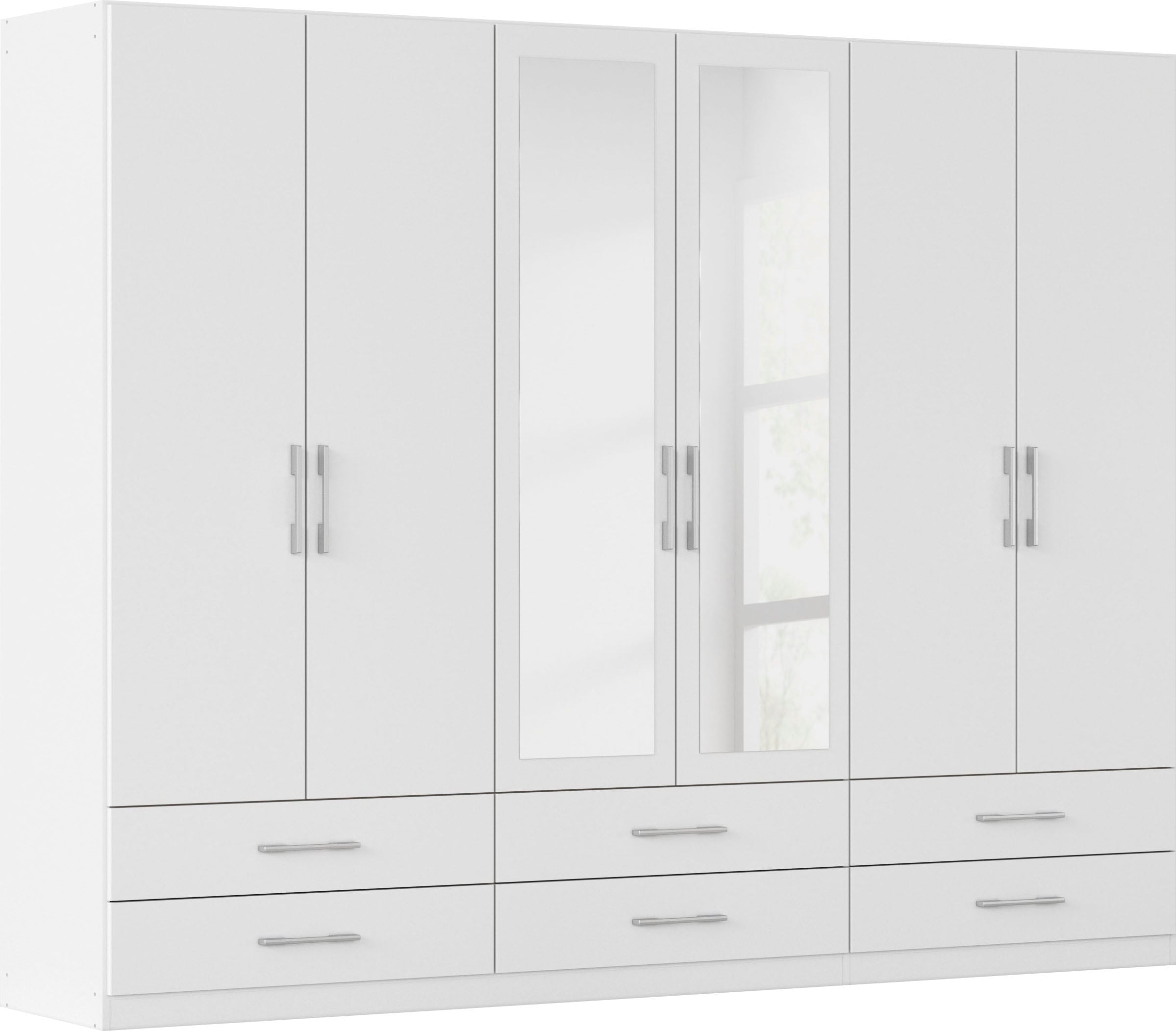 rauch Kleiderschrank »Schrank Garderobe Wäscheschrank HERSBRUCK in 2 Breiten« Breiten: 226 oder 271 cm, Höhe 210 cm,  mit 6 großzügigen Schubladen sowie Spiegeltüren MADE IN GERMANY