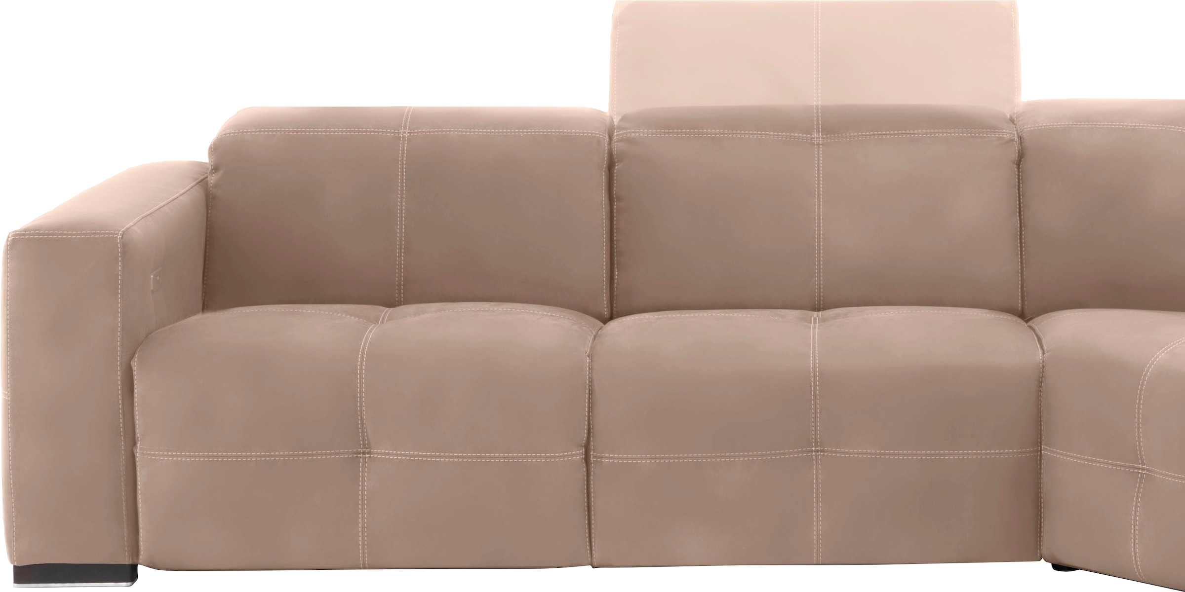 Egoitaliano Ecksofa »Sauvanne, Designsofa der Extraklasse, elegant und bequem«, wahlweise mit elektrischer Relaxfunktion, Kopfteilverstellung
