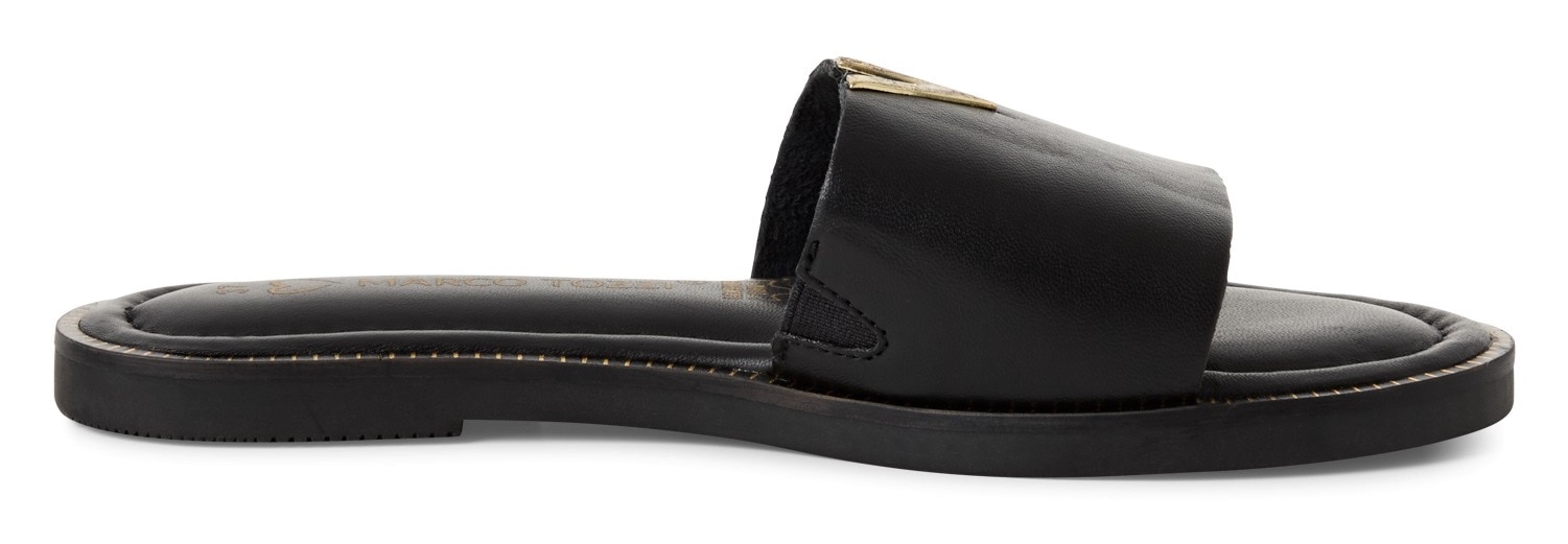 MARCO TOZZI Pantolette  , Flats, Sommerschuh mit edlem Schmuckelement