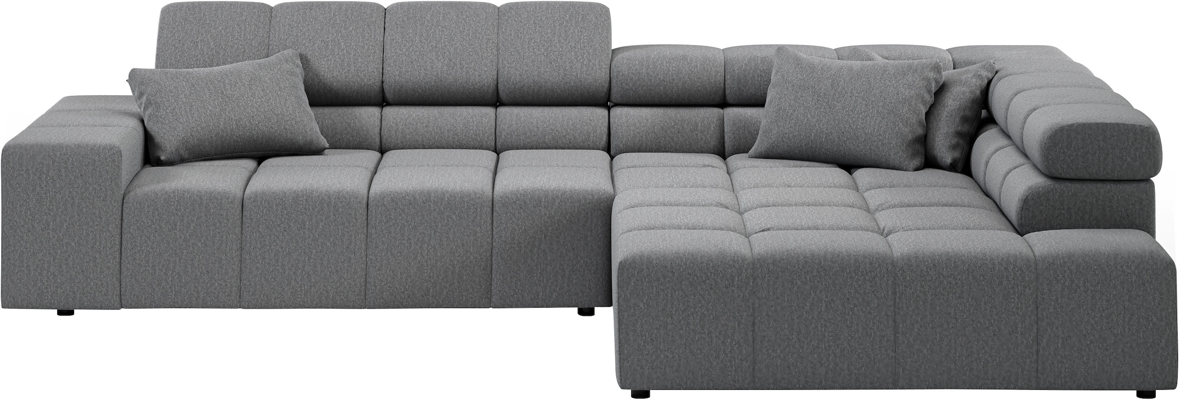 INOSIGN Ecksofa »Ancona incl. Kopfteilverstellung, Zierkissen Breite 319cm, L-Form«, wahlweise motorische Sitztiefenverstellung, auch in Cord + Easy Care