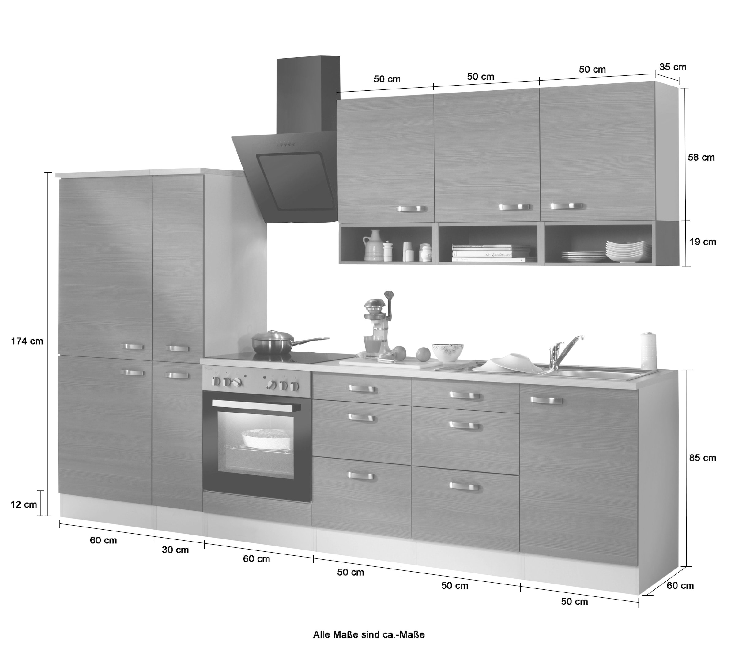 OPTIFIT Küchenzeile »Vigo«, mit 310 cm Breite bequem E-Geräten, kaufen