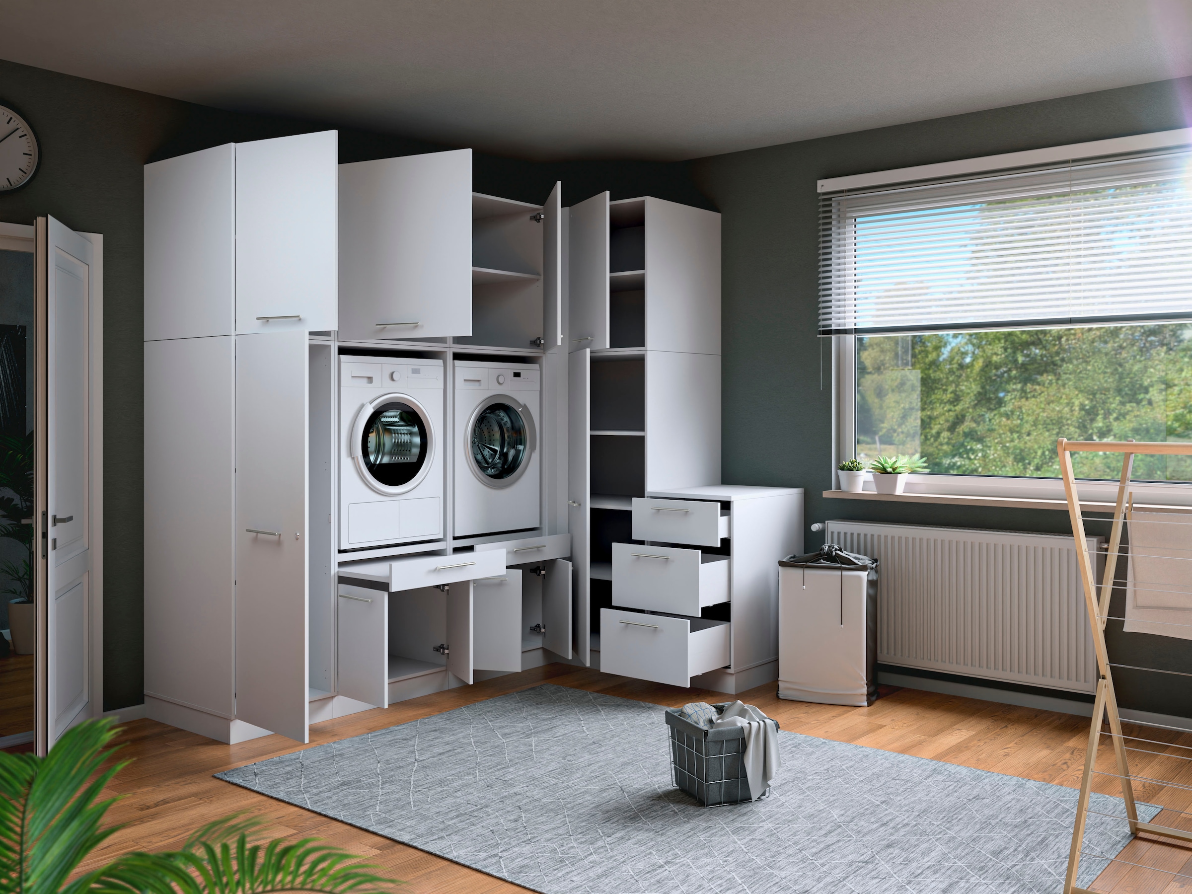 Laundreezy Mehrzweckschrank-Set »Laundreezy, 9-tlg. Mehrzweckschrank-Set B/H/T 253/238/68 cm« 9 Stk. tlg.