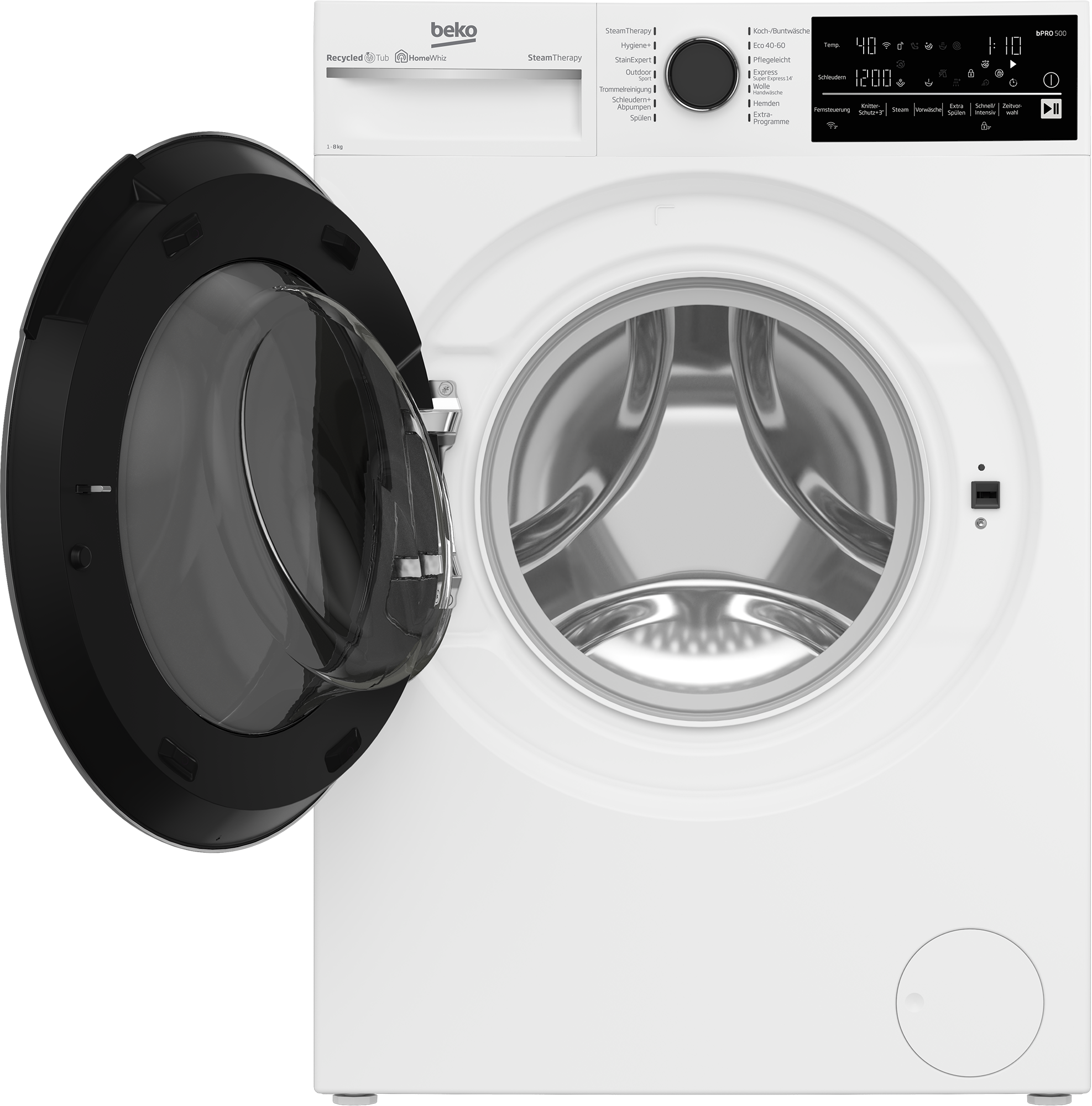 BEKO Waschmaschine »B5WFT78410W 7178551900«, 8 kg, 1400 U/min, AddXtra Nachlegefunktion