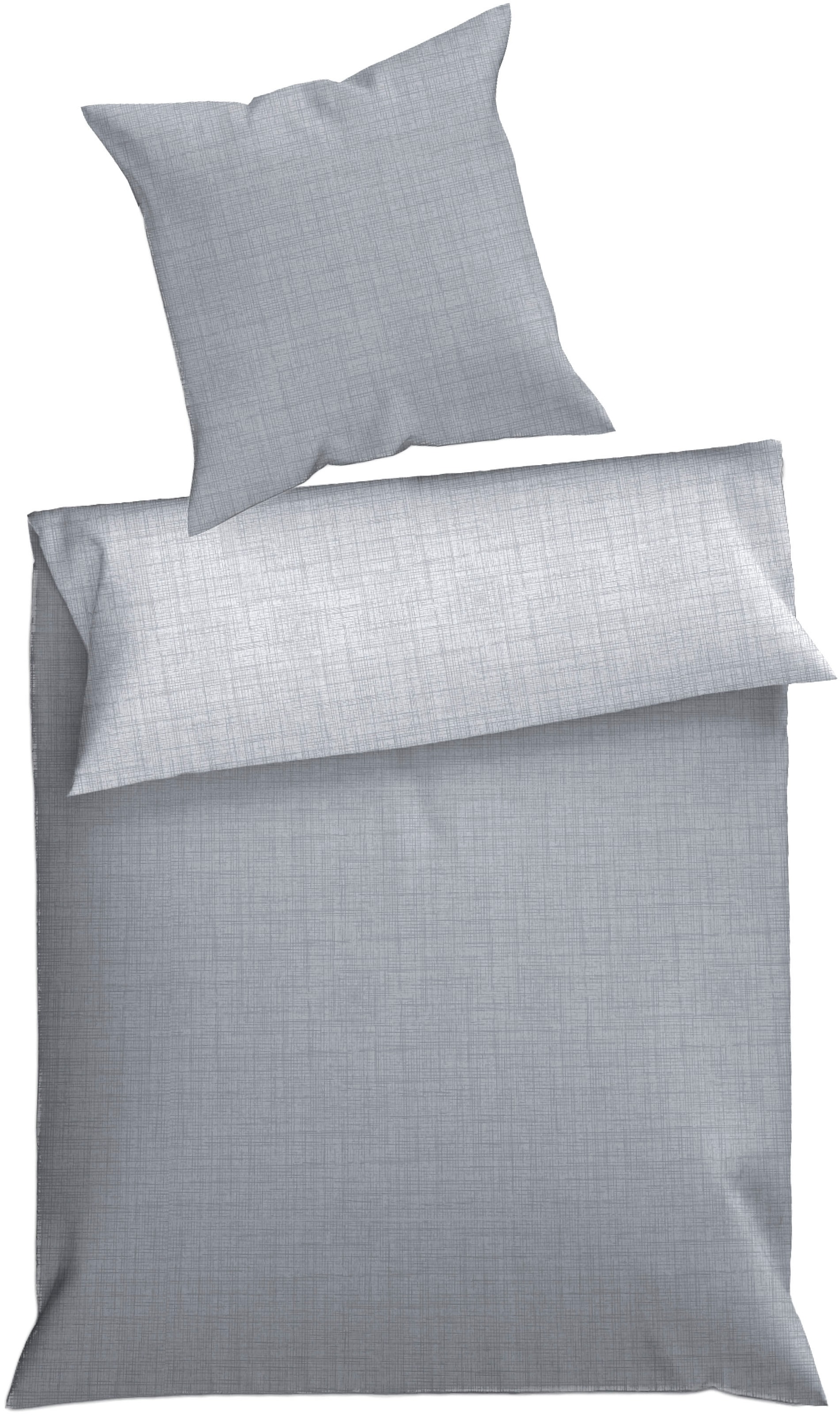 Dyckhoff Wendebettwäsche »Uni« 2 Stk. Baumwolle, Renforcé, 100x135, Baby, Unifarben Meerblau, Reißverschluss