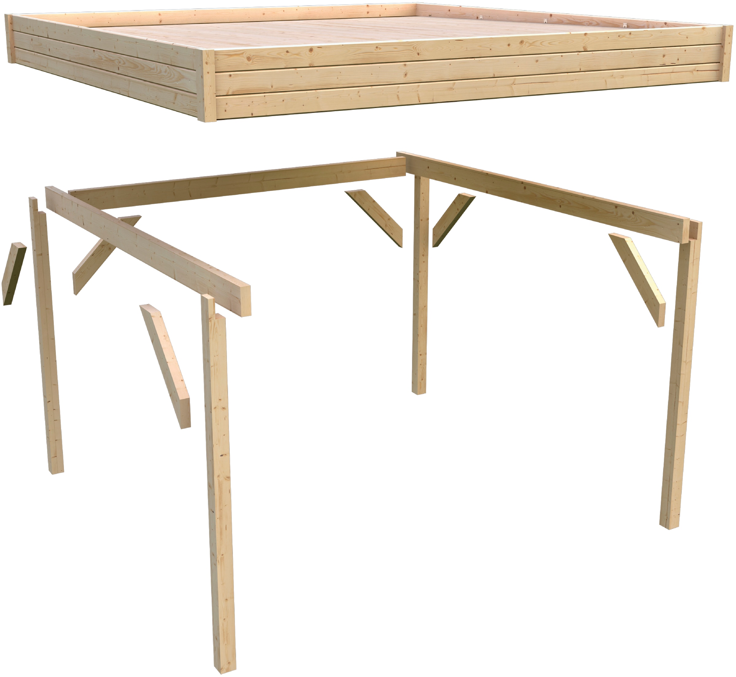 Karibu Pavillon »Gordon« BxTxH: 320x160x239 cm, ohne Seitenteile und Rückwand