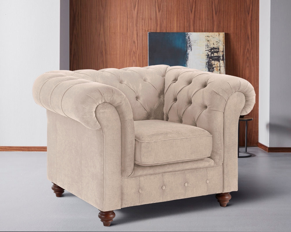 Home affaire Sessel »Chesterfield B/T/H: 105/69/74 cm«, mit hochwertiger Knopfheftung, auch in Leder