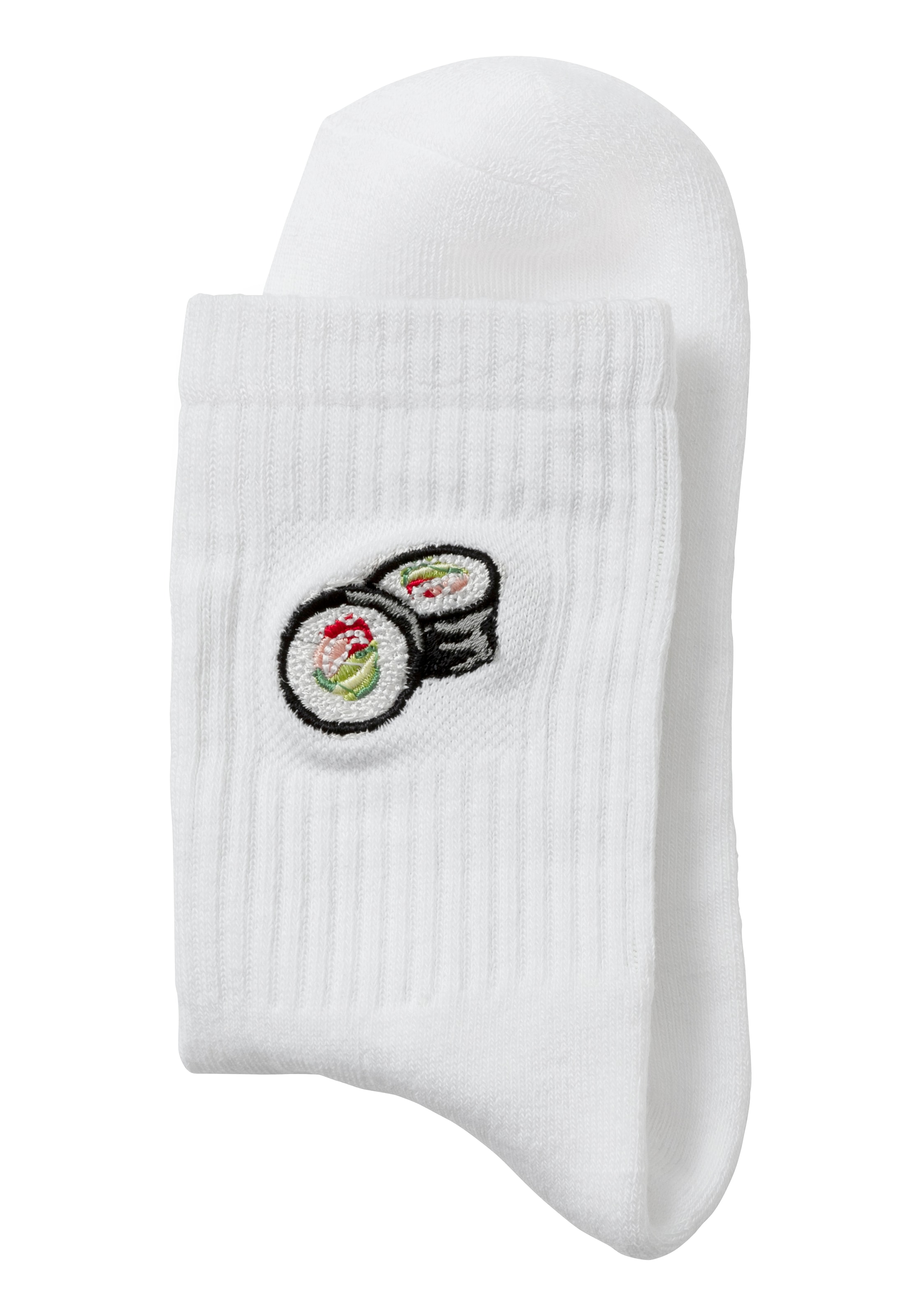 LASCANA Tennissocken, (Packung, 3 Paar), mit Frotteesohle und Stickerei