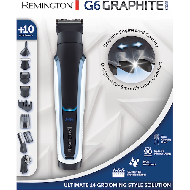 Remington Haar- und Bartschneider »Graphite Series PG 6000«, 9 Aufsätze,  Multigroomer mit 6 Aufsteckköpfen mit 3 Jahren XXL Garantie