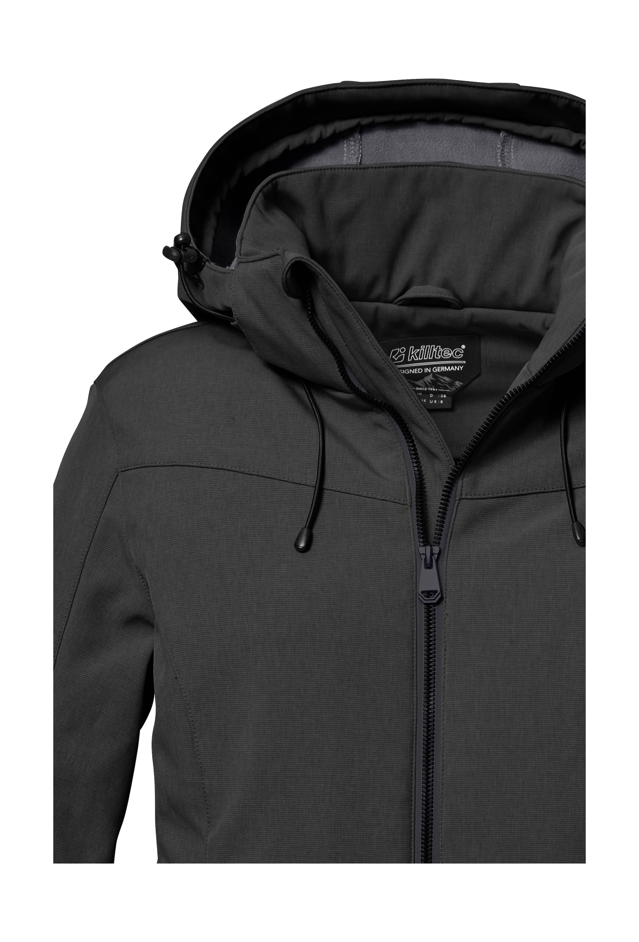 Killtec Softshelljacke »Damen Softshelljacke«, Wasserabweisende, winddichte Softshelljacke mit abnehmbarer Kapuze