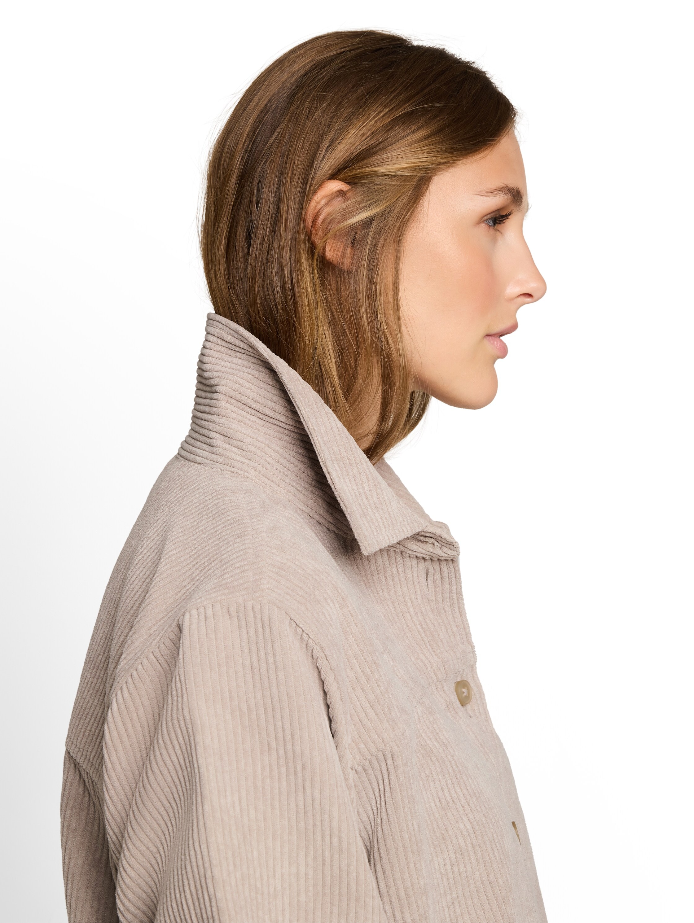 TOM TAILOR Denim Langarmbluse Cord-Overshirt mit Knopfleiste