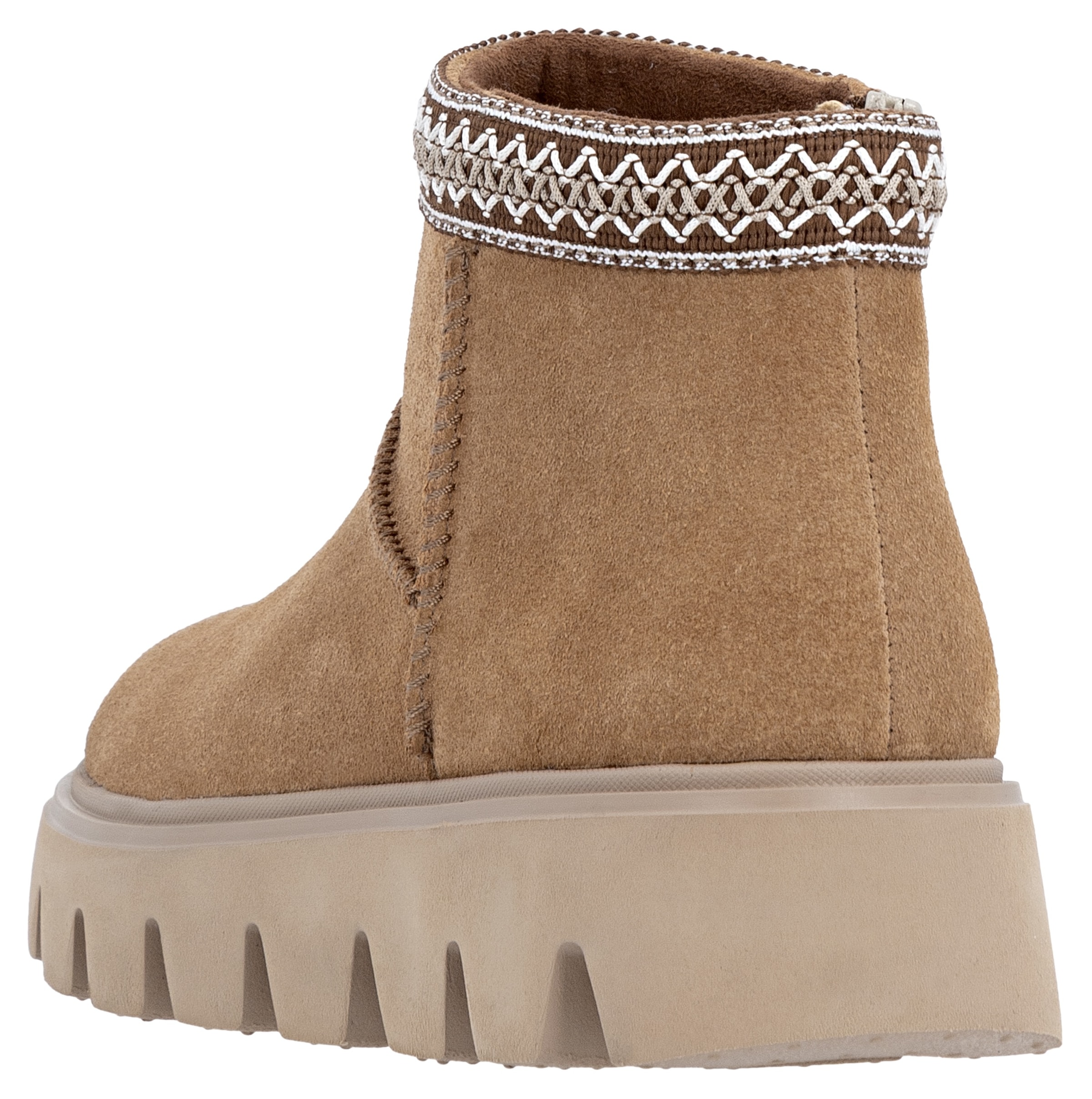 RIEKER Sport Winterboots  Plateauboots, Stiefelette mit Textileinfass im Ethno-Look