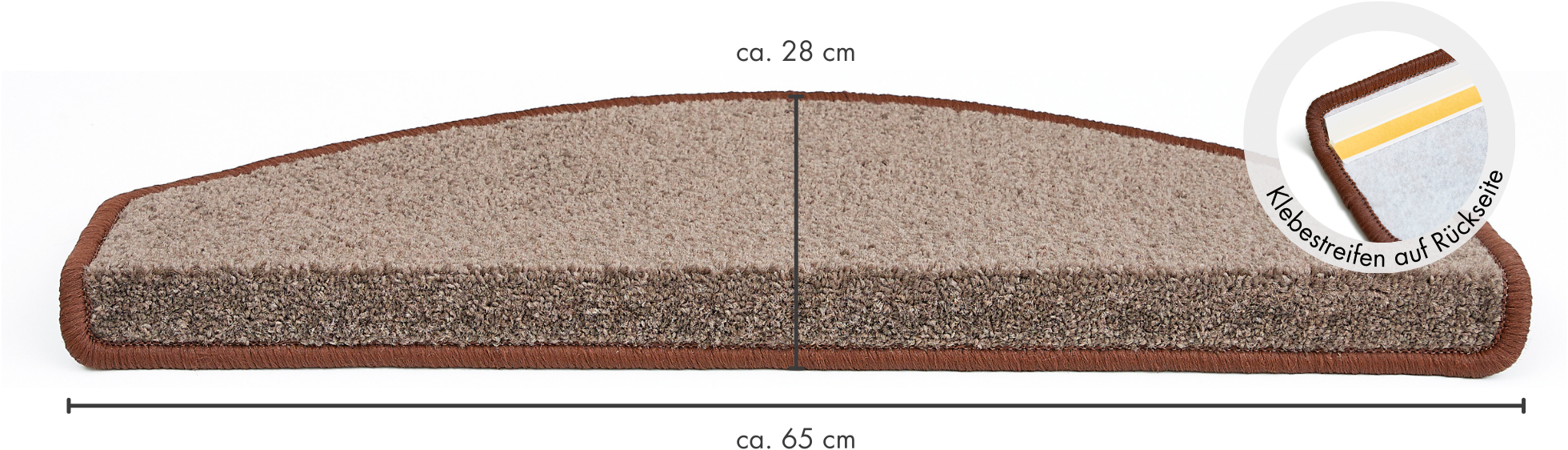 Andiamo Stufenmatte »Casablanca«, halbrund, 6,5 mm Höhe, Uni Farben, selbstklebend, strapazierfähig, 15 Stück in einem Set