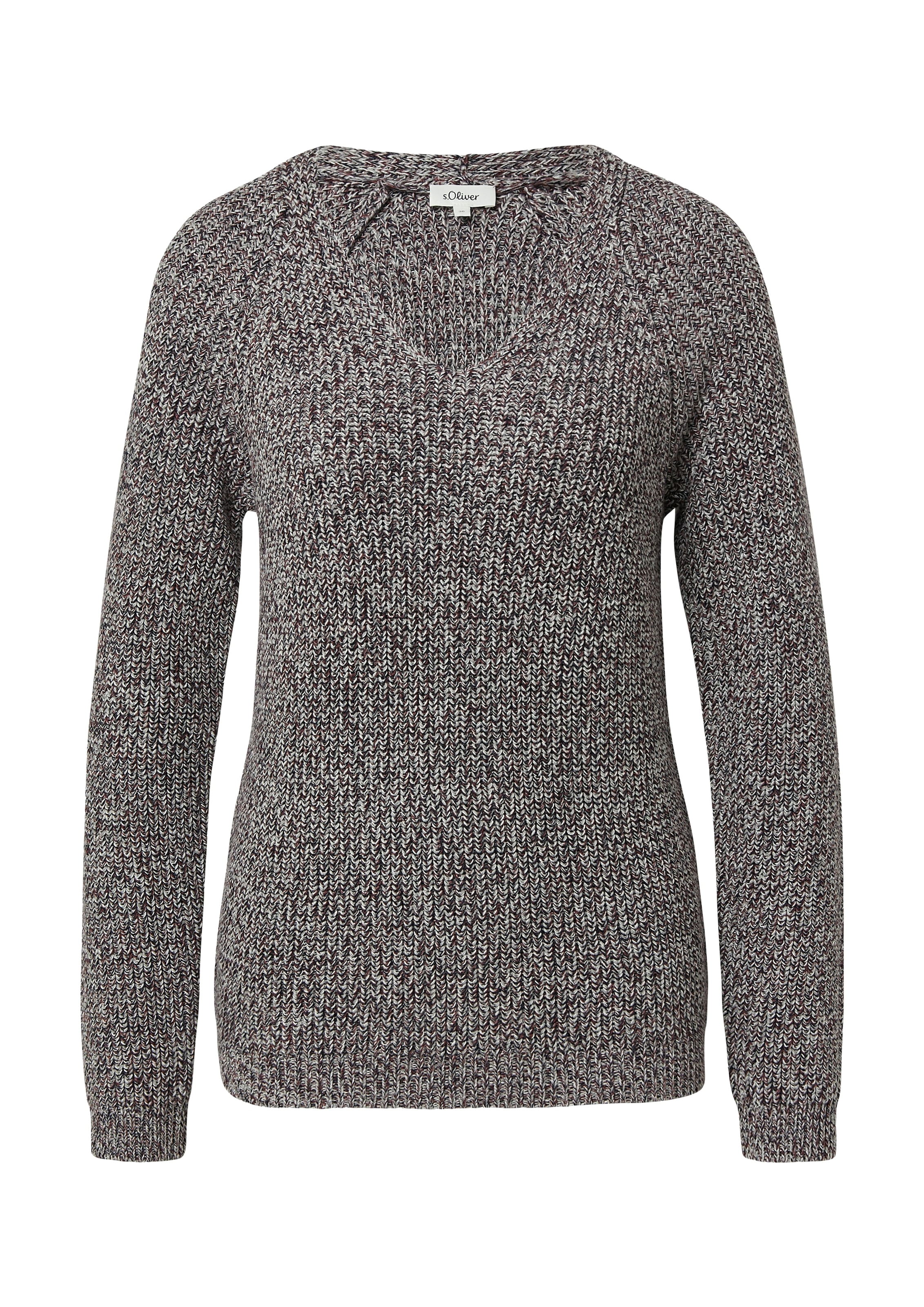 s.Oliver Strickpullover, mit V-Ausschnitt, meliert