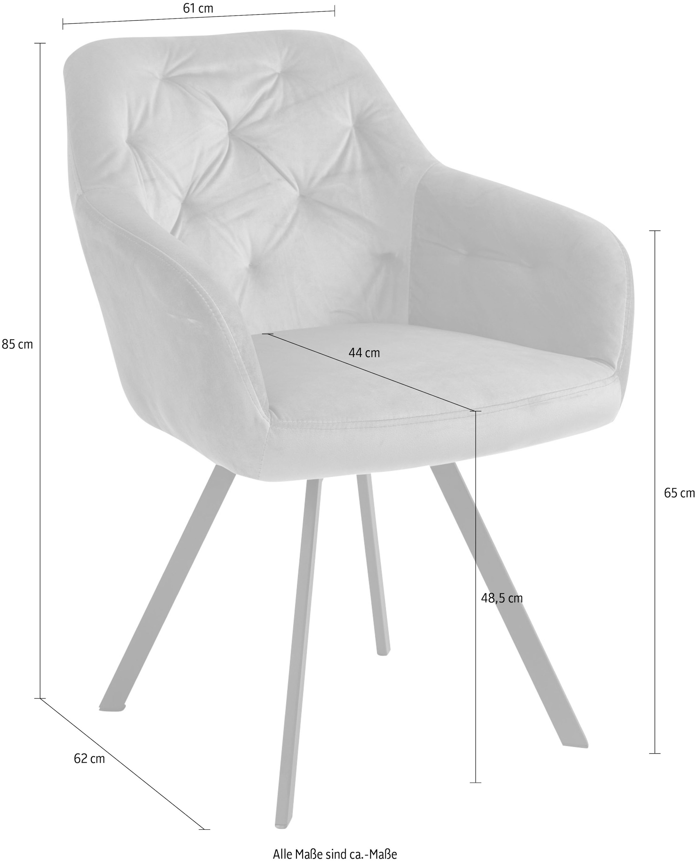 SalesFever Armlehnstuhl, unter kaufen Drehplatte St., 360° Raten Samt, auf Sitzfläche der 1