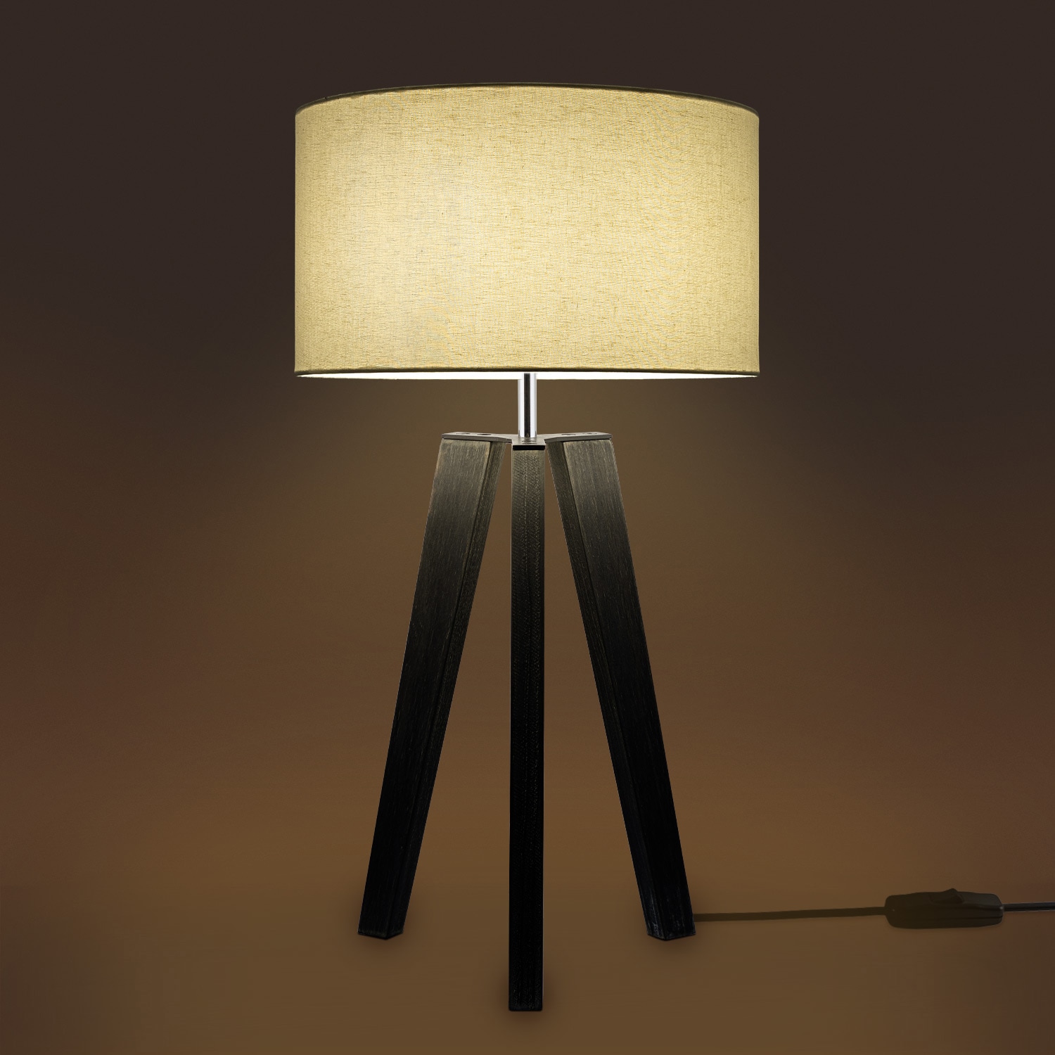 Paco Home Tischleuchte »Canvas uni Color«, 1 flammig, Leuchtmittel E27 | ohne Leuchtmittel, Stehlampe Vintage Fuß LED Lampe Wohnzimmer Skandinavischer Stil E27