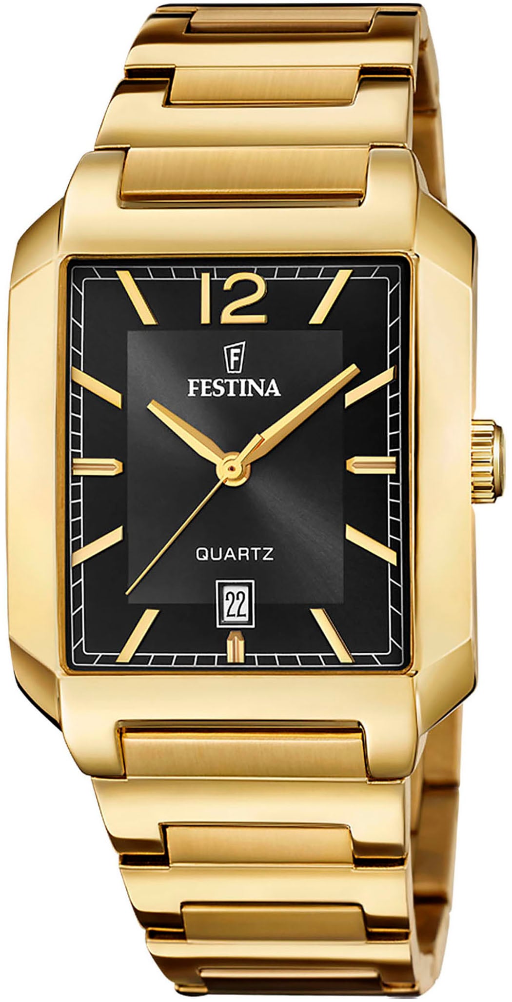 Festina Quarzuhr »On The Square«, Armbanduhr, Herrenuhr, Damenuhr, Edelstahlarmband, Datum