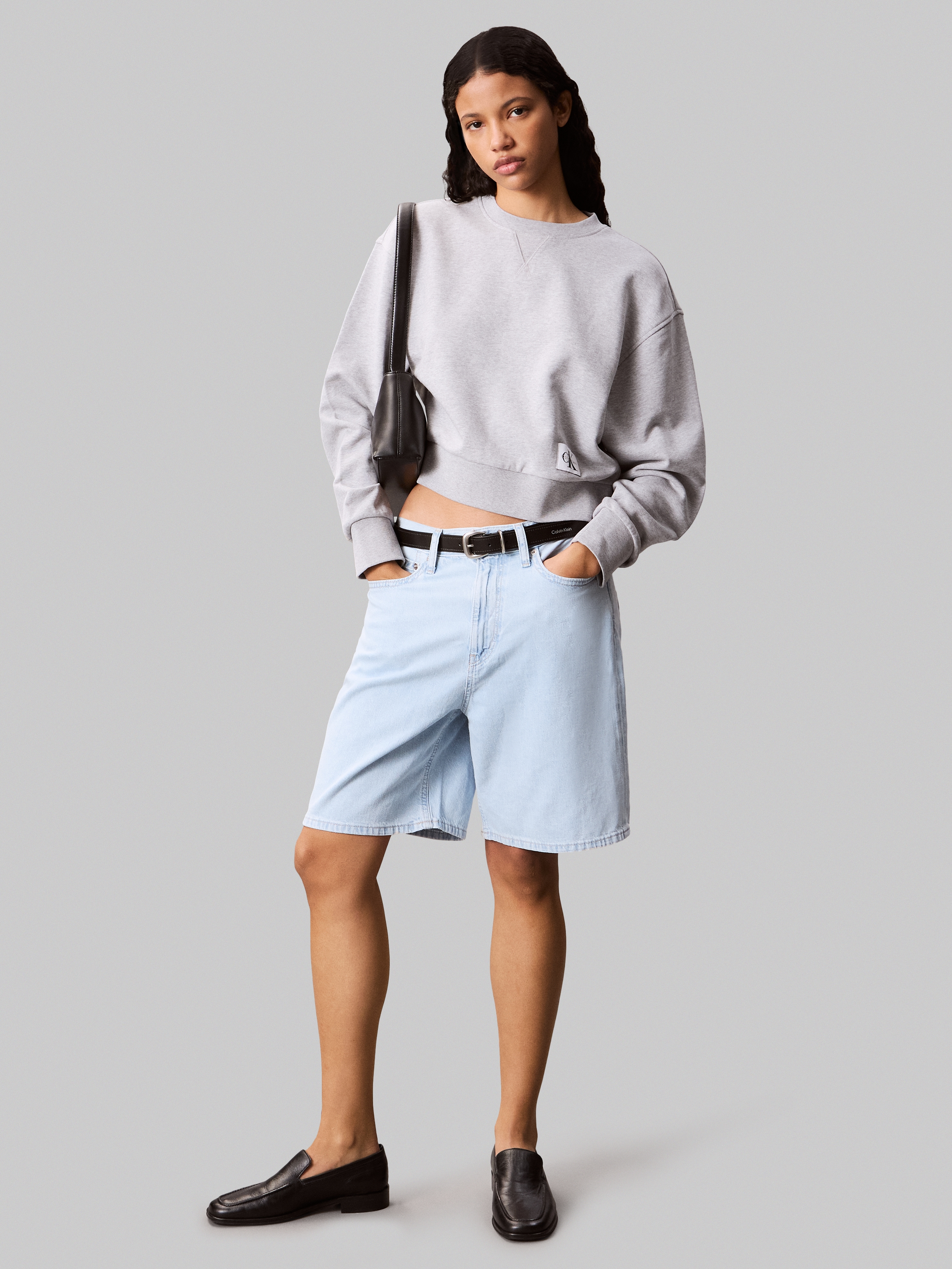 Calvin Klein Jeans Sweatshirt »FRENCH TERRY WOVEN LABEL CREW«, Regular fit mit Rundhalsausschnitt
