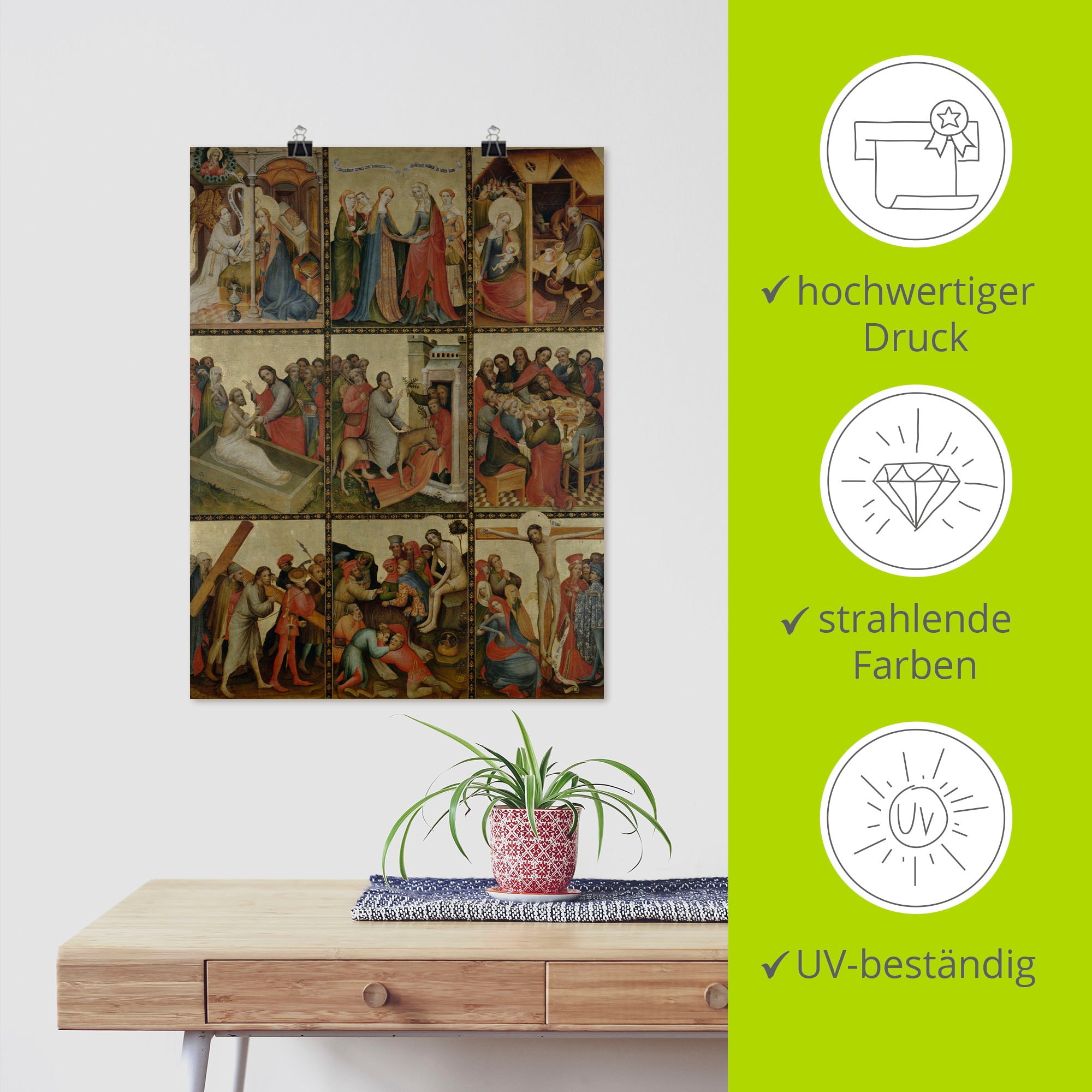 Artland Kunstdruck »Goldene Tafel. Außenflügel II« Religion 1 Stk. tlg. als Leinwandbild, Wandaufkleber oder Poster in versch. Größen