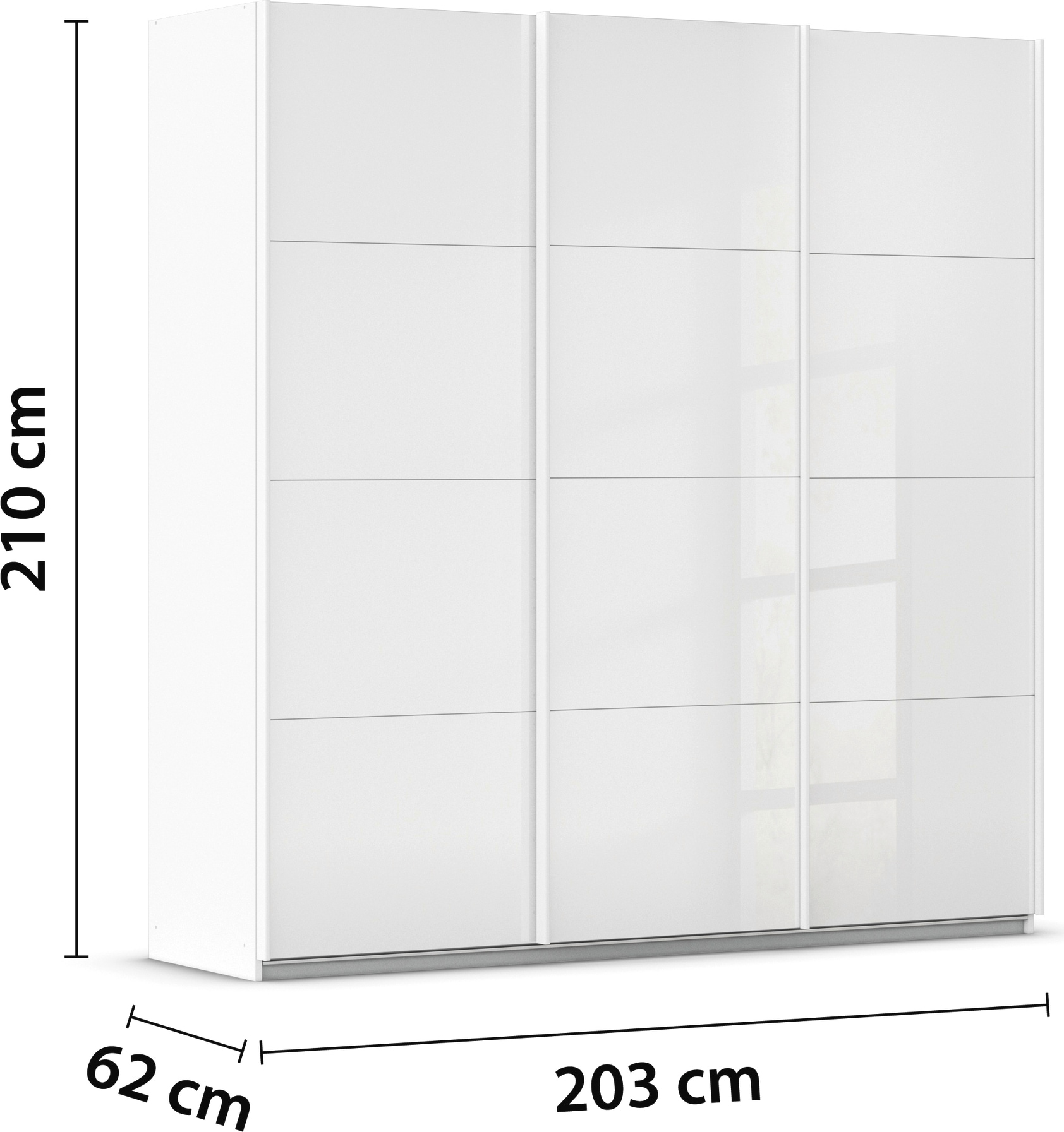 OTTO home Schwebetürenschrank »Kleiderschrank Schrank Garderobe AGORDO mit Glasfront« Breiten 203/271/315/360 cm, Höhen 210/229 cm,  durchdachte Innenausstattung, in 4 Breiten und 2 Höhen MADE IN GERMANY