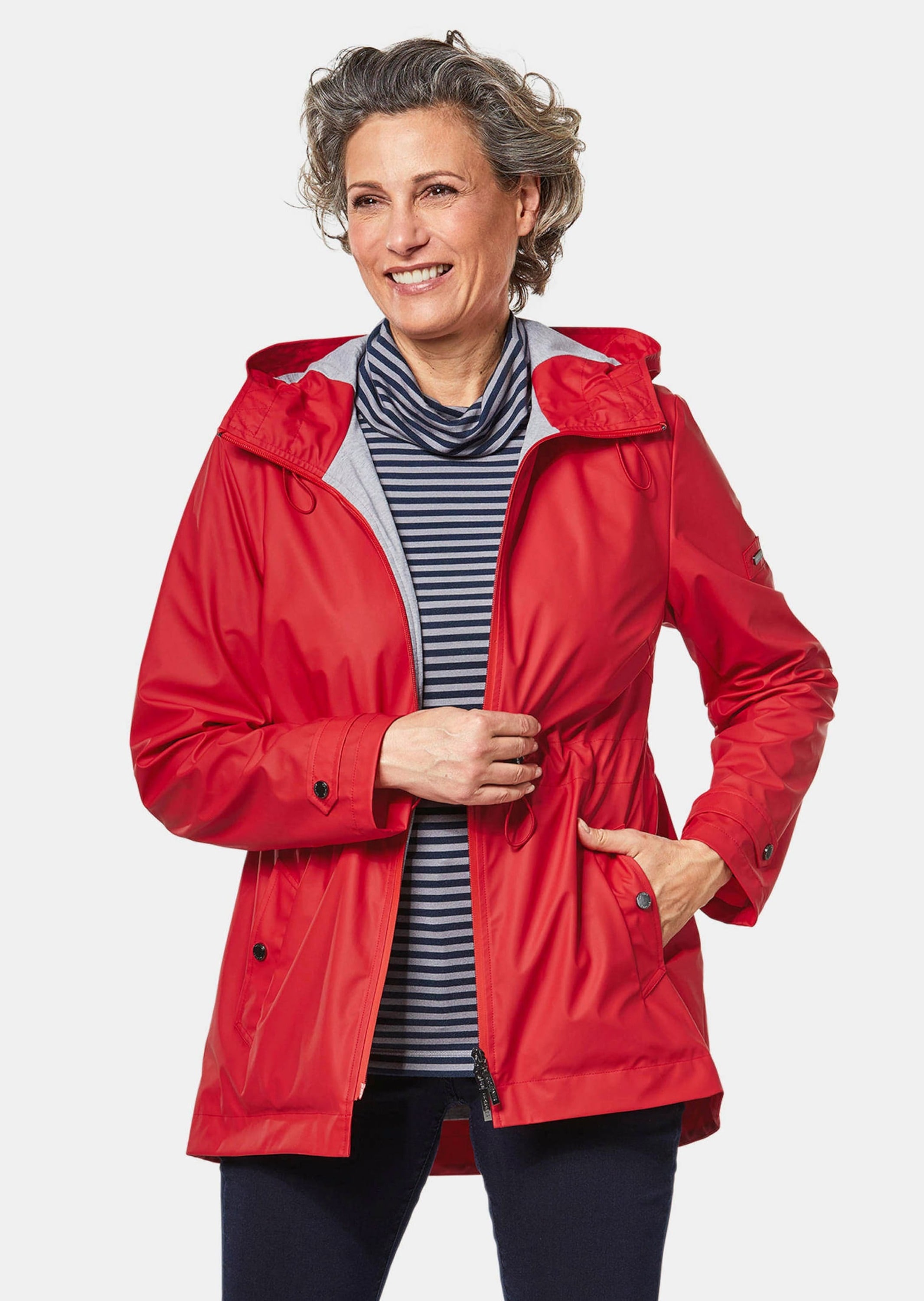 GOLDNER Funktionsjacke »Funktionaler Regenmantel mit Jerseyfutter« Praktischer 2-Wege-Reißverschluss