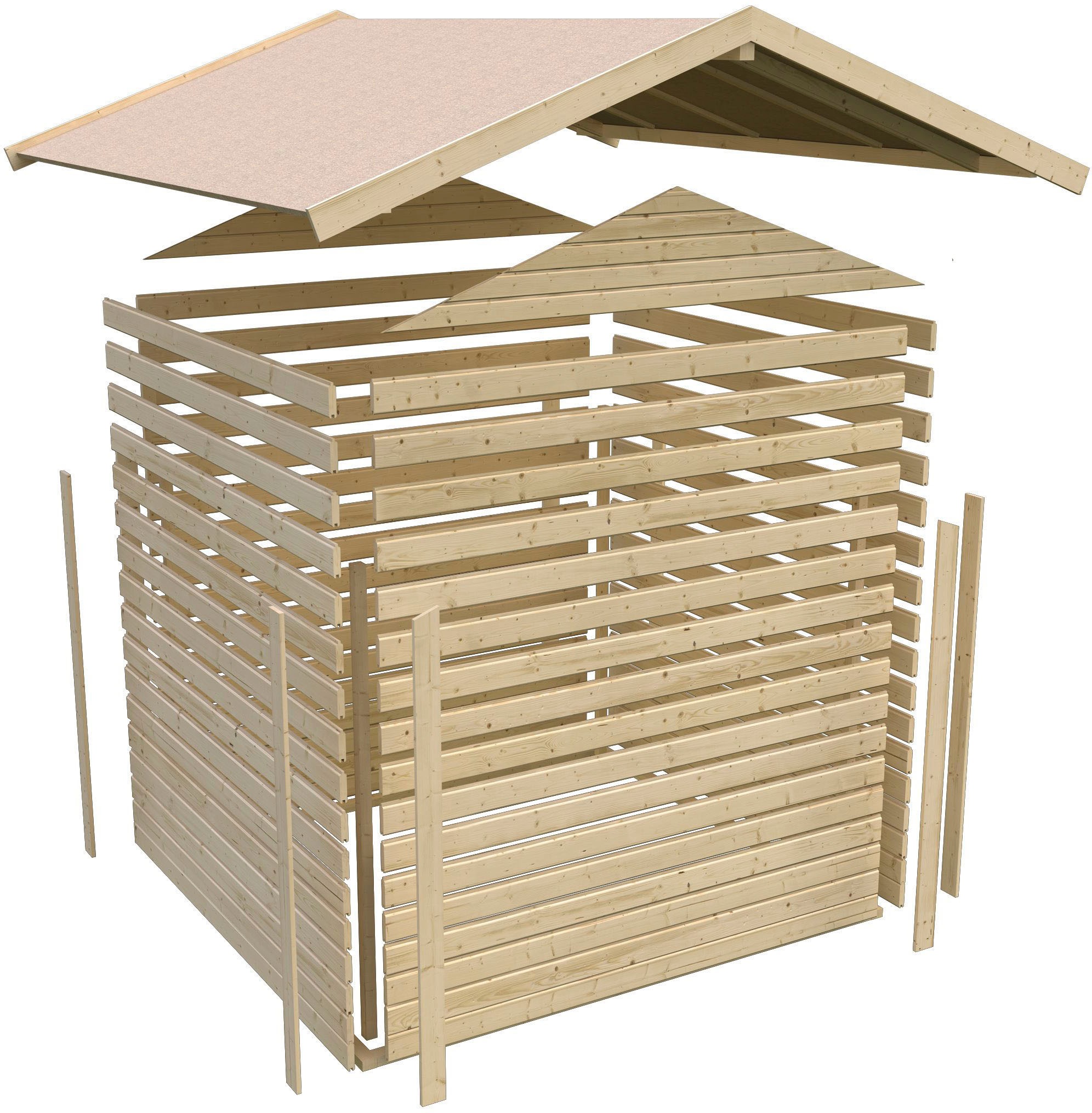 Karibu Gartenhaus »»Amberg 4««, naturbelassen, anthrazit oder terragrau