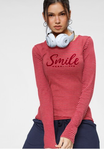 Herrlicher Sweatshirt »NETTI«, mit positivem Logo-Message-Print "Smile" kaufen