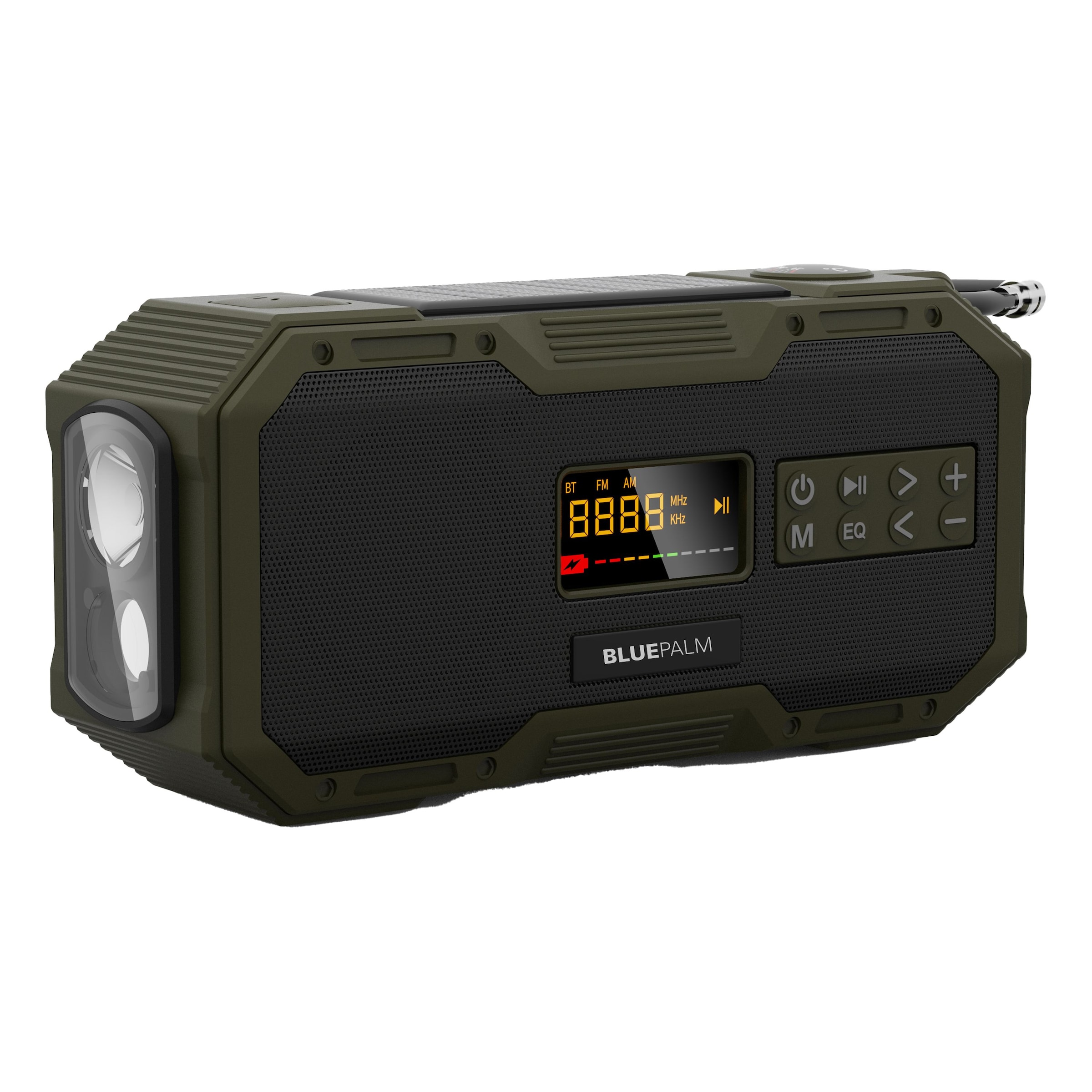 Notfallradio »Outdoor Notfallradio BC-587«, (Bluetooth AM-Tuner-FM-Tuner 7 W), aufladbar via Steckdose/Kurbel/Solar, Temperaturanzeige