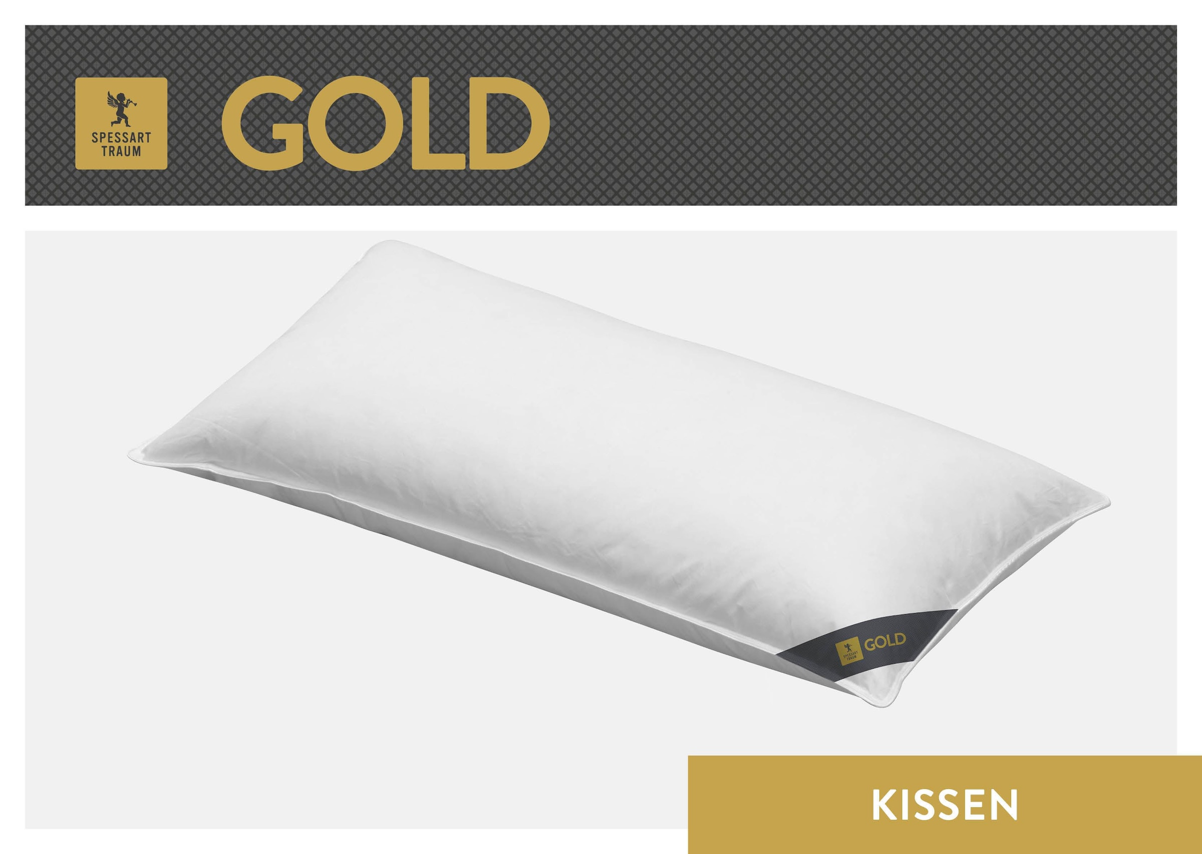 SPESSARTTRAUM 3-Kammer-Kopfkissen "Gold" Füllung: Außen: 90% Gänsedaunen, 10% Gänsefedern Innen: 100% Gänsefedern 1 Stk. tlg. hergestellt in Deutschland, allergikerfreundlich