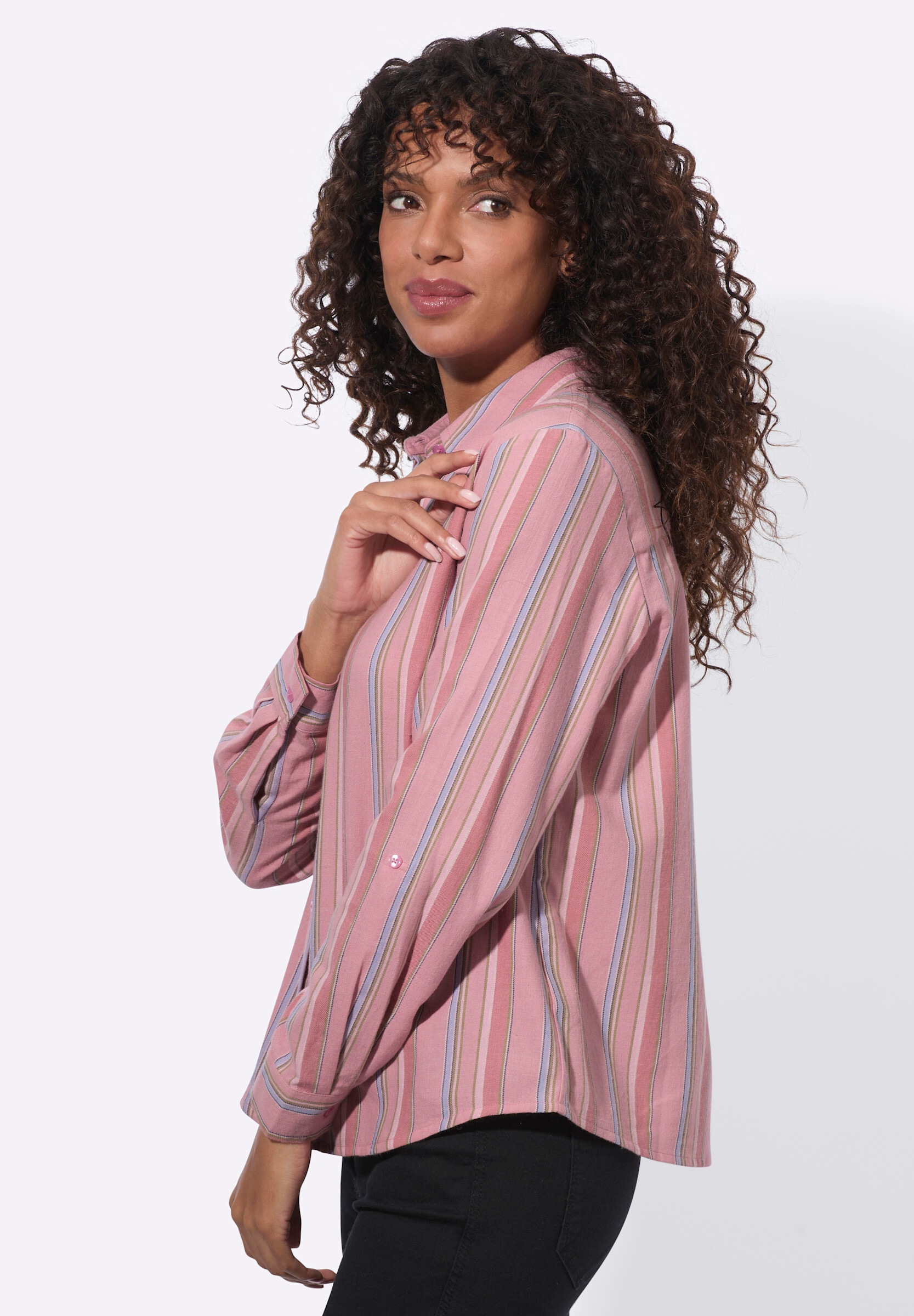 Witt Klassische Bluse »Flanell-Bluse Flanellbluse im garngefärbten Streifenmuster«
