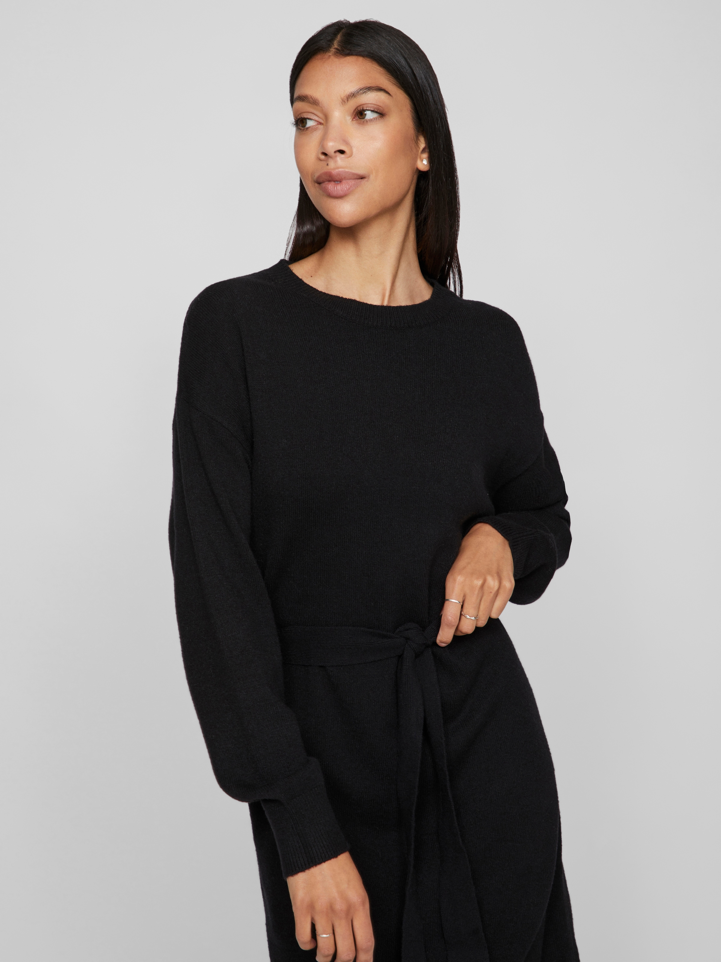 Vila Strickkleid »VIRIL O-NECK L/S BELT KNIT DRESS - NOOS«