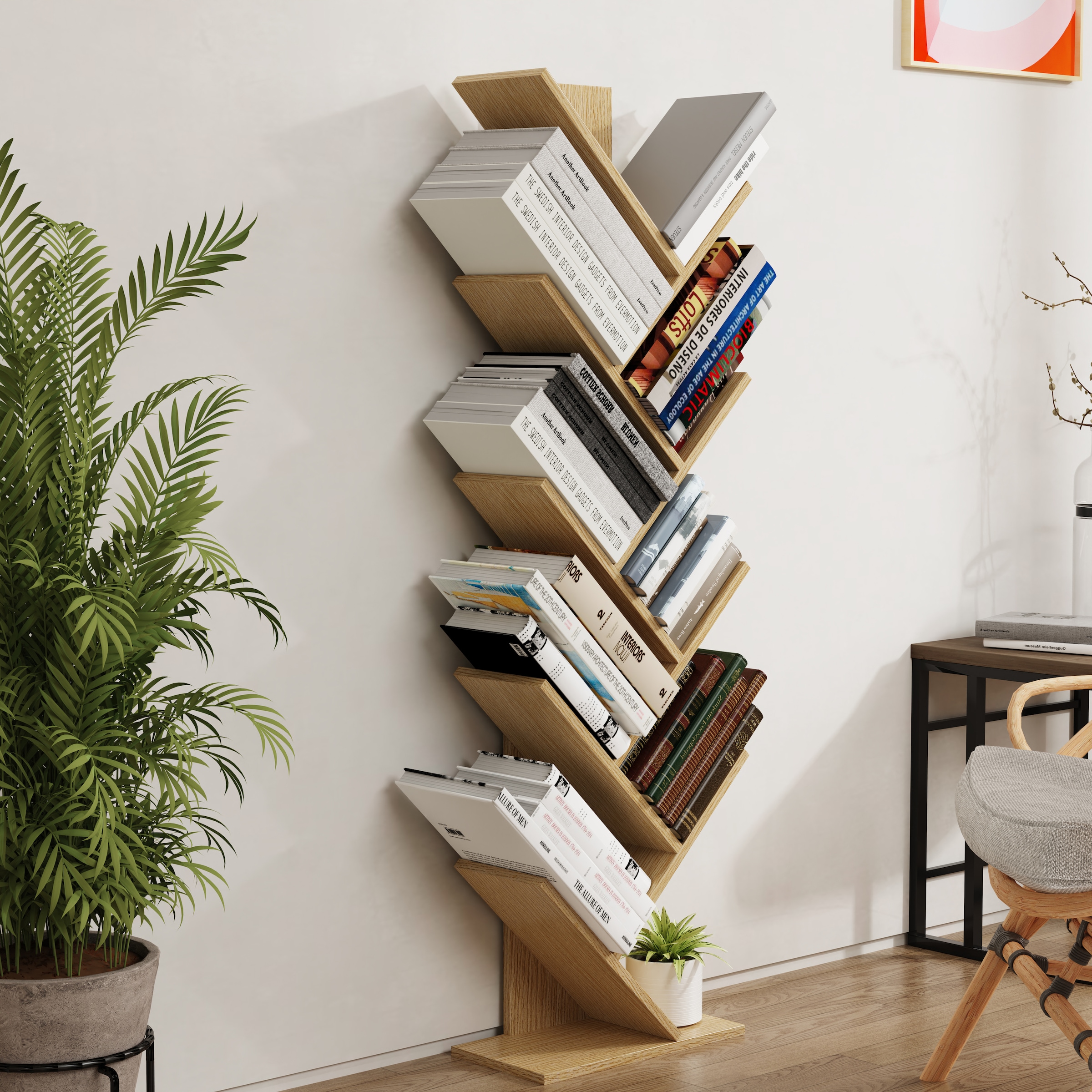 VCM Standregal »Holz Aufbewahrung Stand Regal Bücher Nulis XL« 1 Stk. tlg.