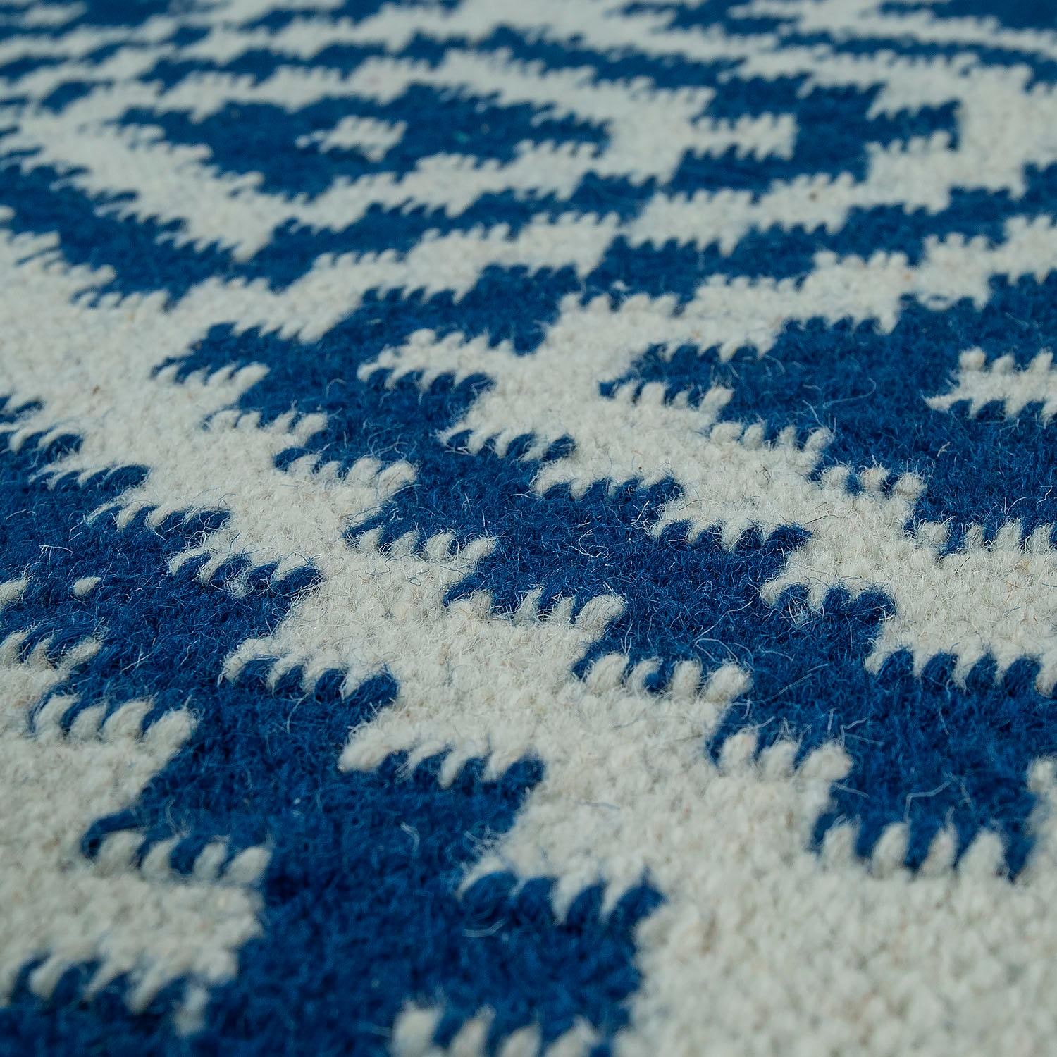 Paco Home Wollteppich »Kenitra 500«, rechteckig, 12 mm Höhe, Flachgewebe, reine Wolle, handgewebt, Rauten Design, mit Fransen