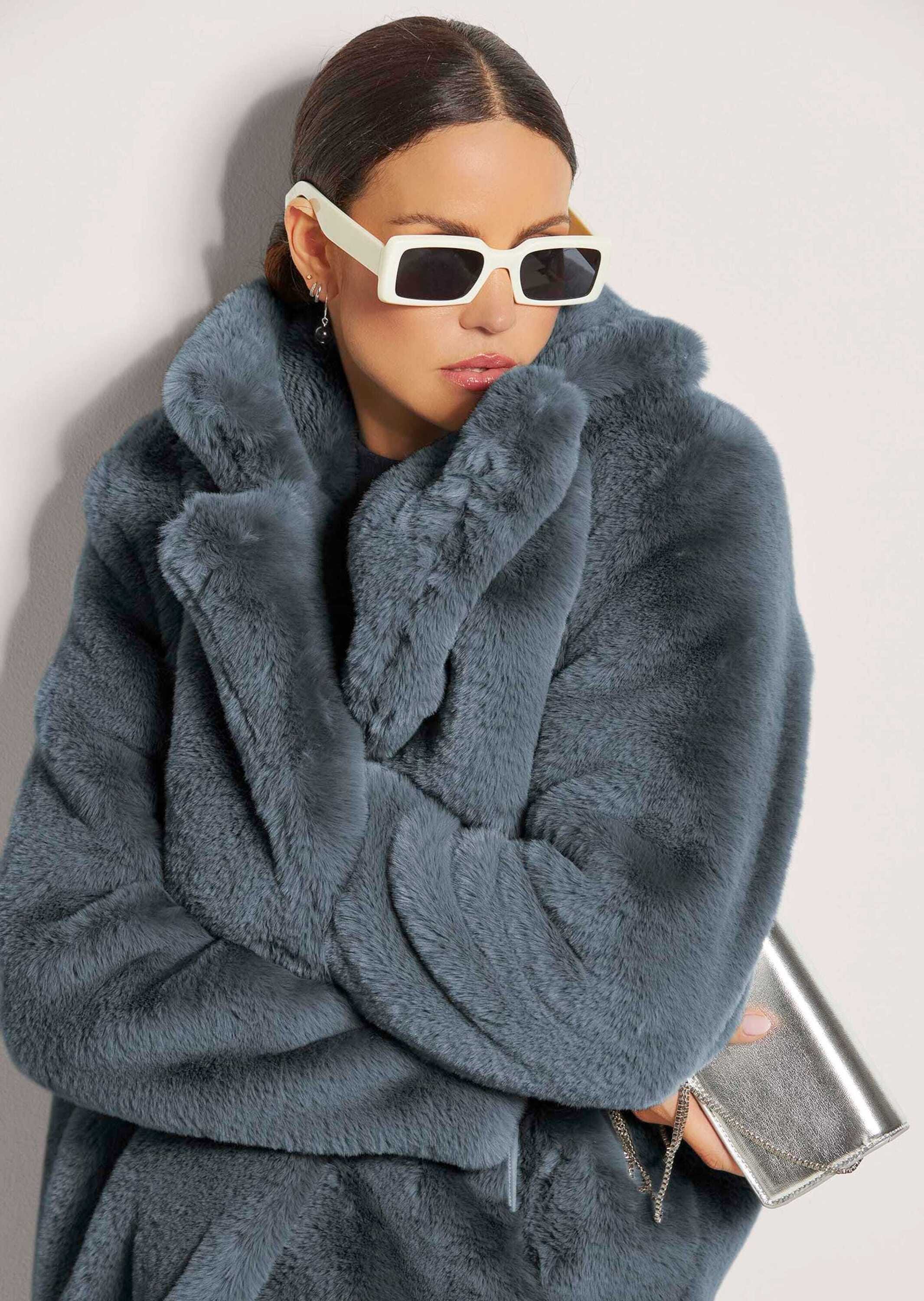 MADELEINE Langmantel »Mantel Langer Faux-Fur-Mantel für Damen«