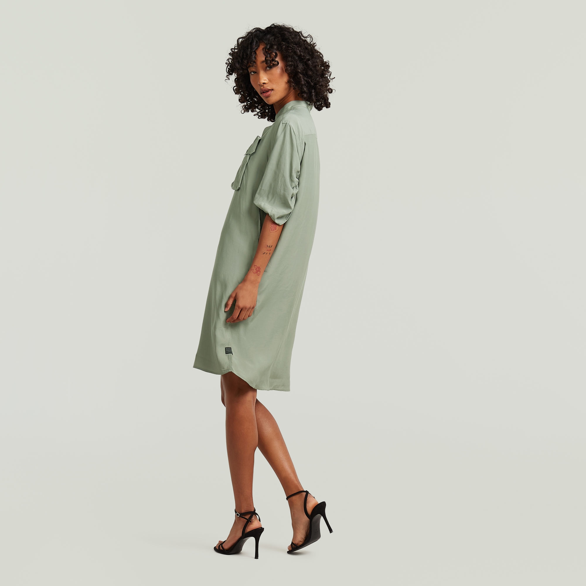 G-STAR Blusenkleid »DRS Fluid Dress« Brusttasche mit verstellbaren Ärmeln, Regular Fit