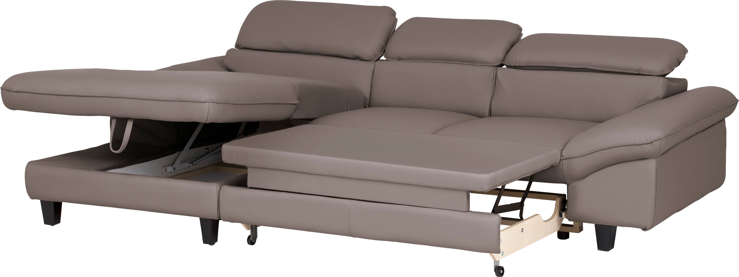 Home affaire Ecksofa »Pilot L-Form«, mit Kopfteilverstellung, wahlweise mit Bettfunktion & Bettkasten