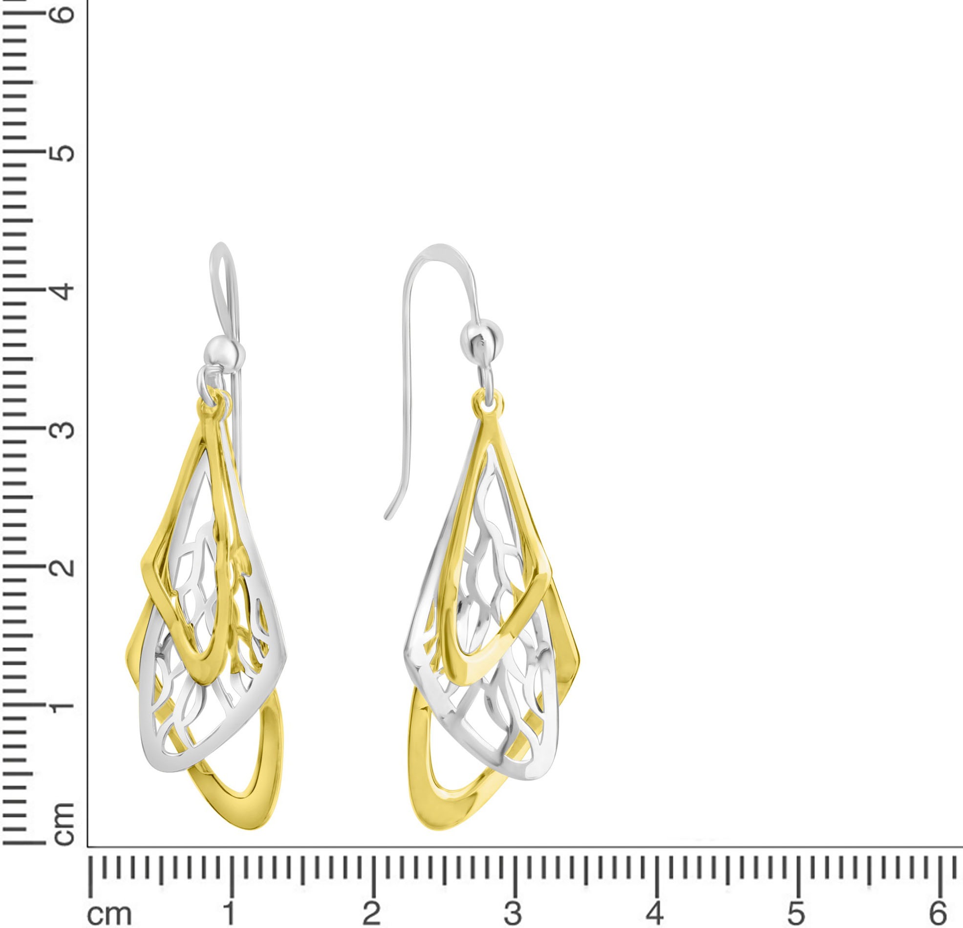 Firetti Paar Ohrhänger »Schmuck Geschenk Silber 925 Ohrschmuck Ohrringe Flügel Bicolor«
