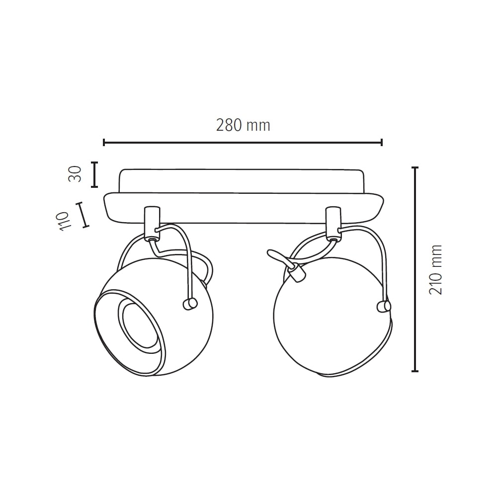 SPOT Light Deckenstrahler »BALL«, inklusive LED-Leuchtmittel 2 x GU10 | Spot dreh- und schwenkbar