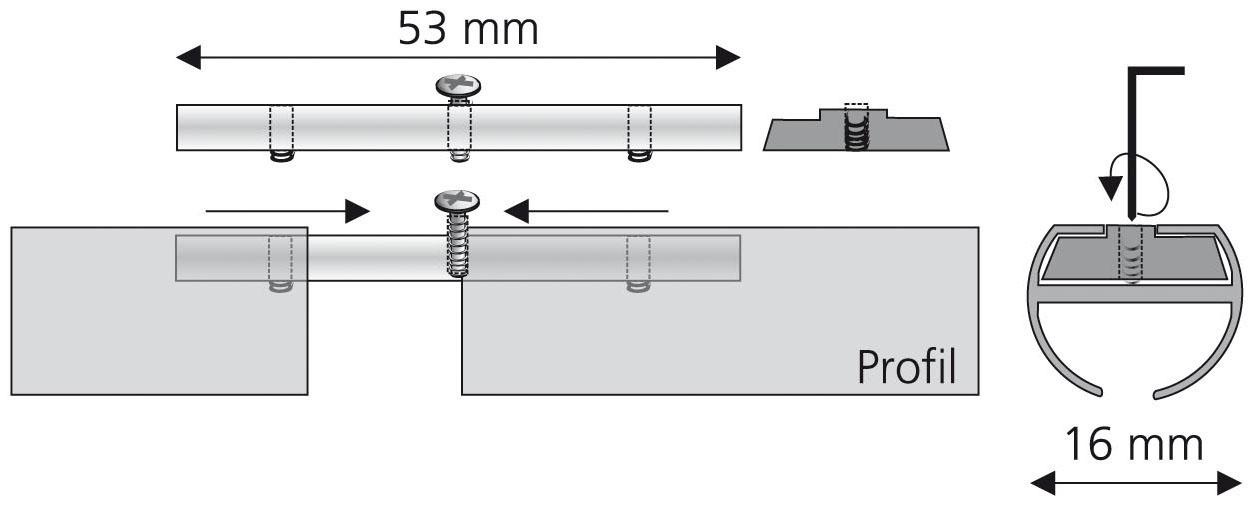 LICHTBLICK ORIGINAL Verbinder für Innenlaufprofile Ø 16 mm