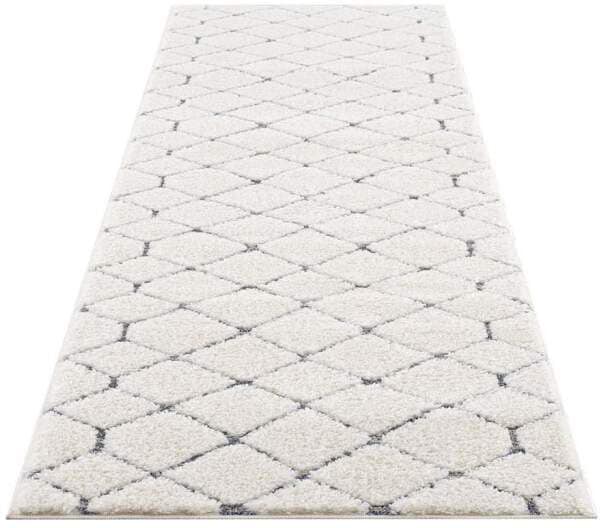 Carpet City Hochflor-Läufer »Focus 4499«, rechteckig, besonders weich, Uni Farben, Rauten-Optik, 3D-Effekt
