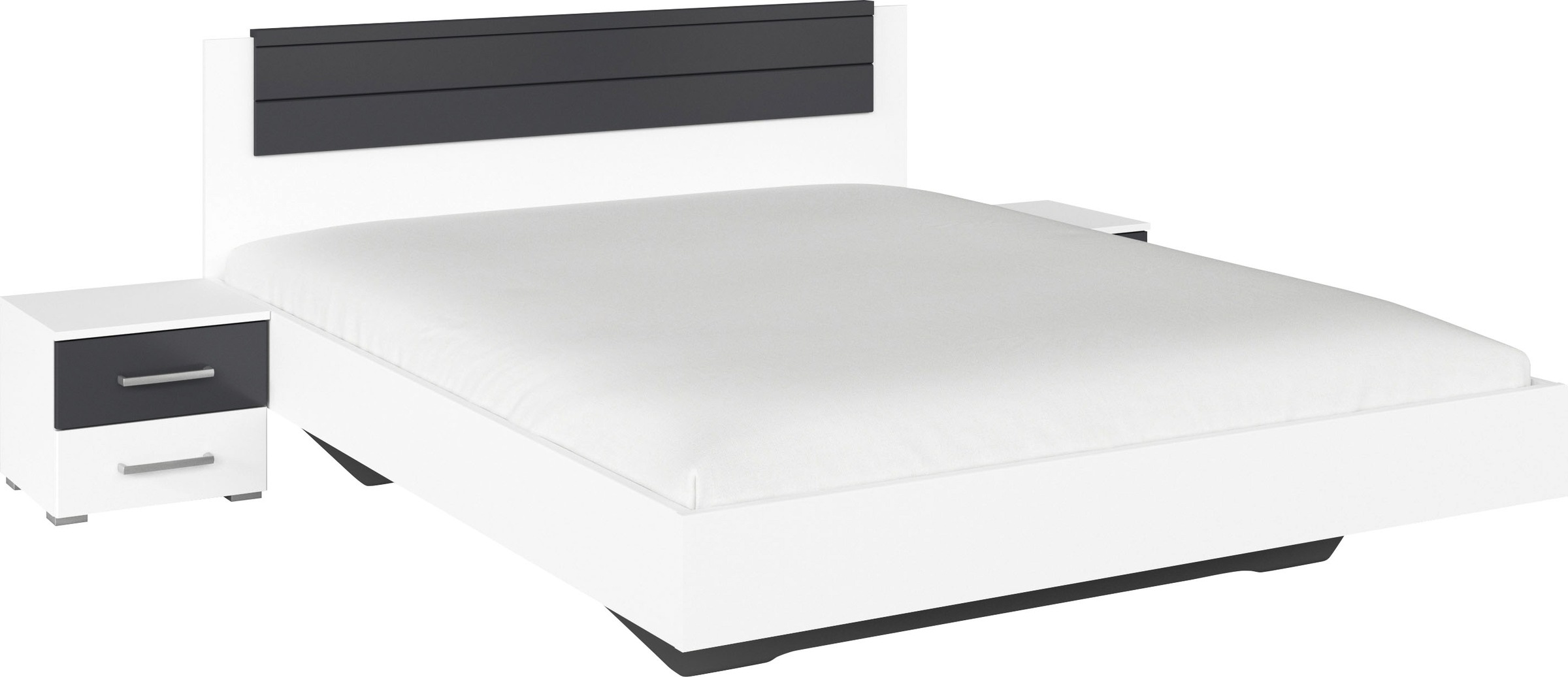 rauch Bettanlage »Doppelbett Futonbett BARCELONA in schwebender Optik«, (Set, 3 tlg.), und Farbabsetzungen mit 2 Nachttischen MADE IN GERMANY