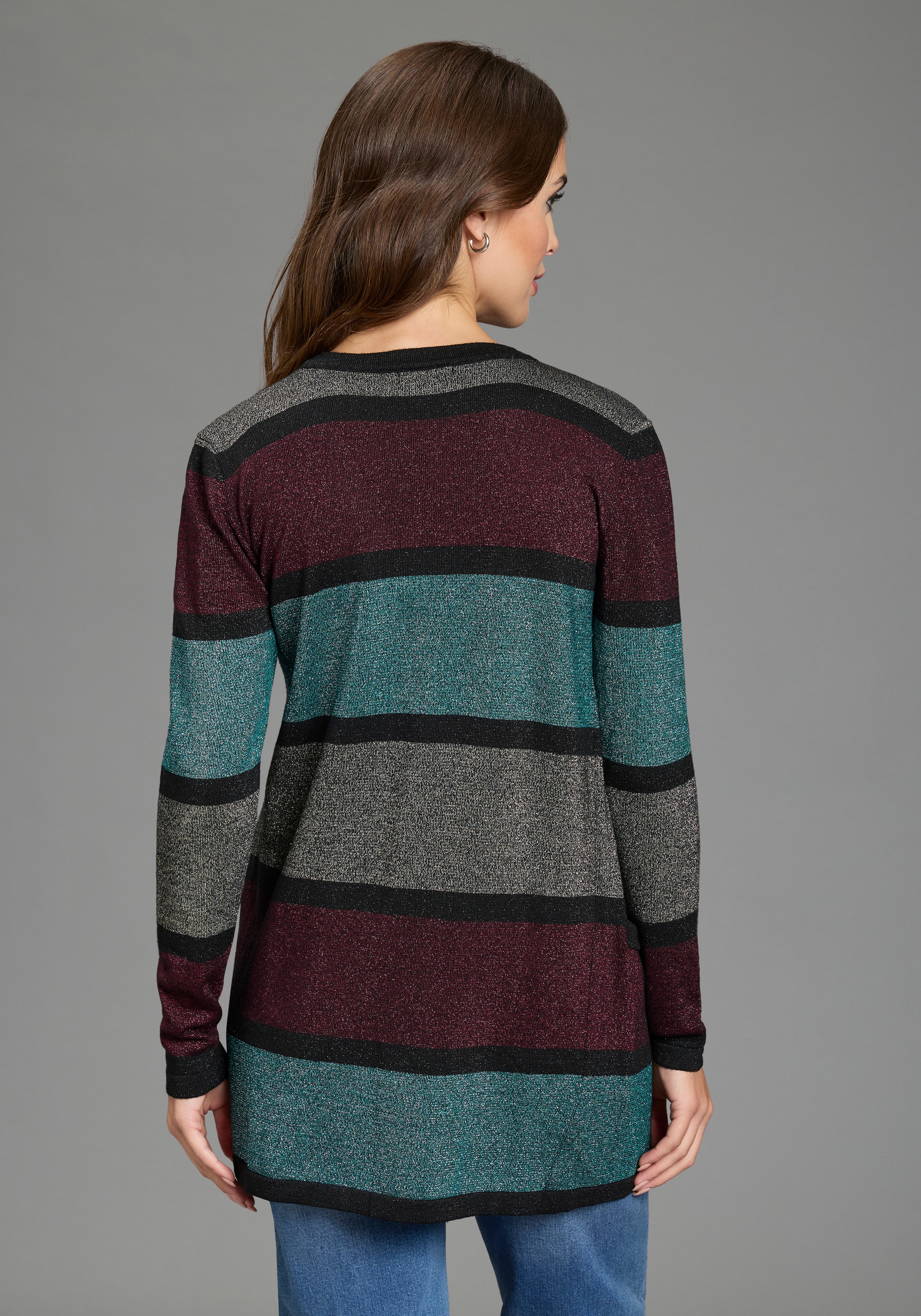 Melrose Longstrickjacke aus weichem Glitzergarn