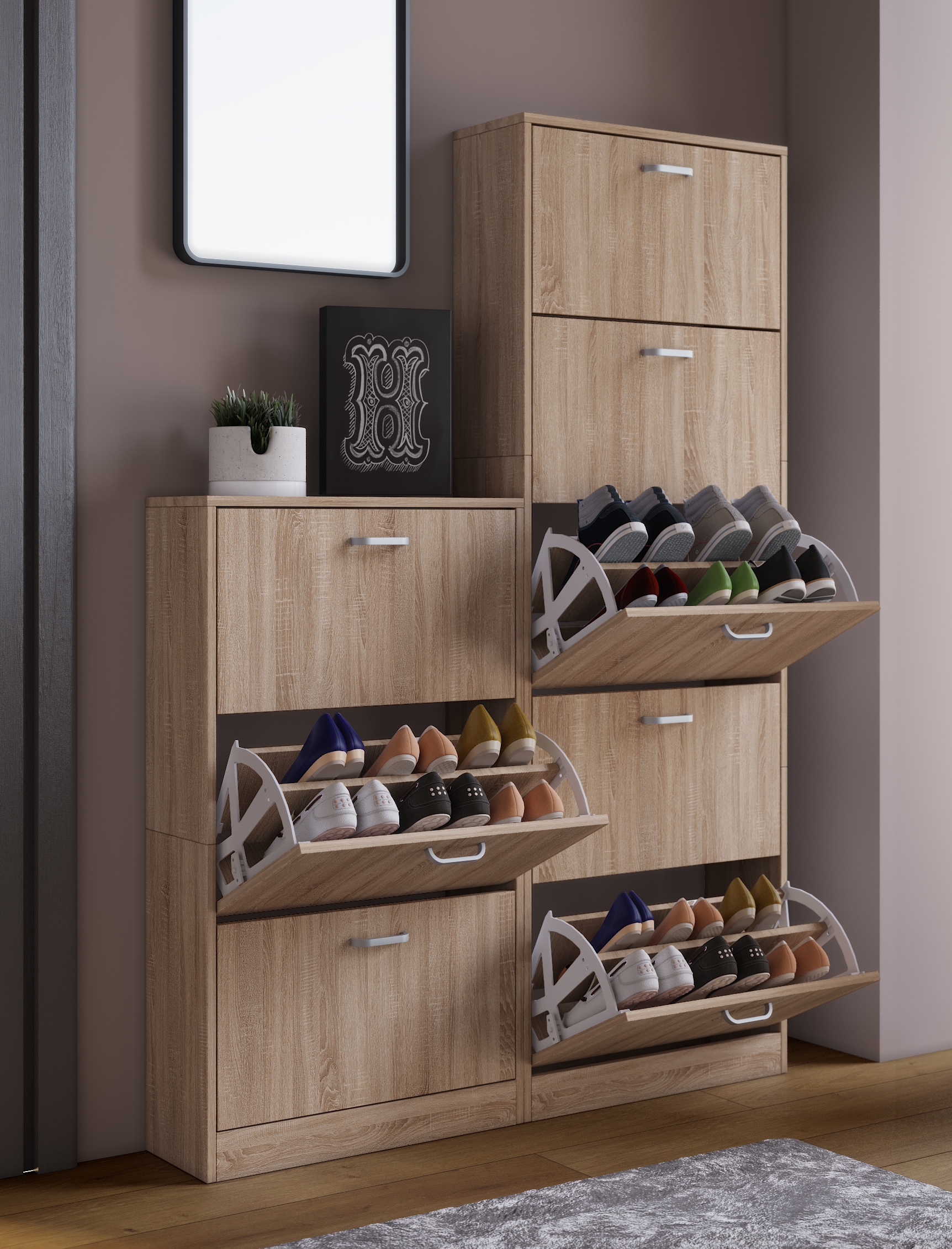 VCM Schuhschrank »Holz Regal Schuhschrank Schuhkipper Serie Sipos XL«