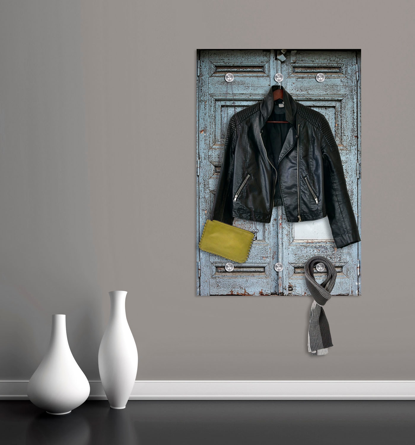 queence Garderobenleiste »Tür«, mit 6 Haken, 80 x 120 cm