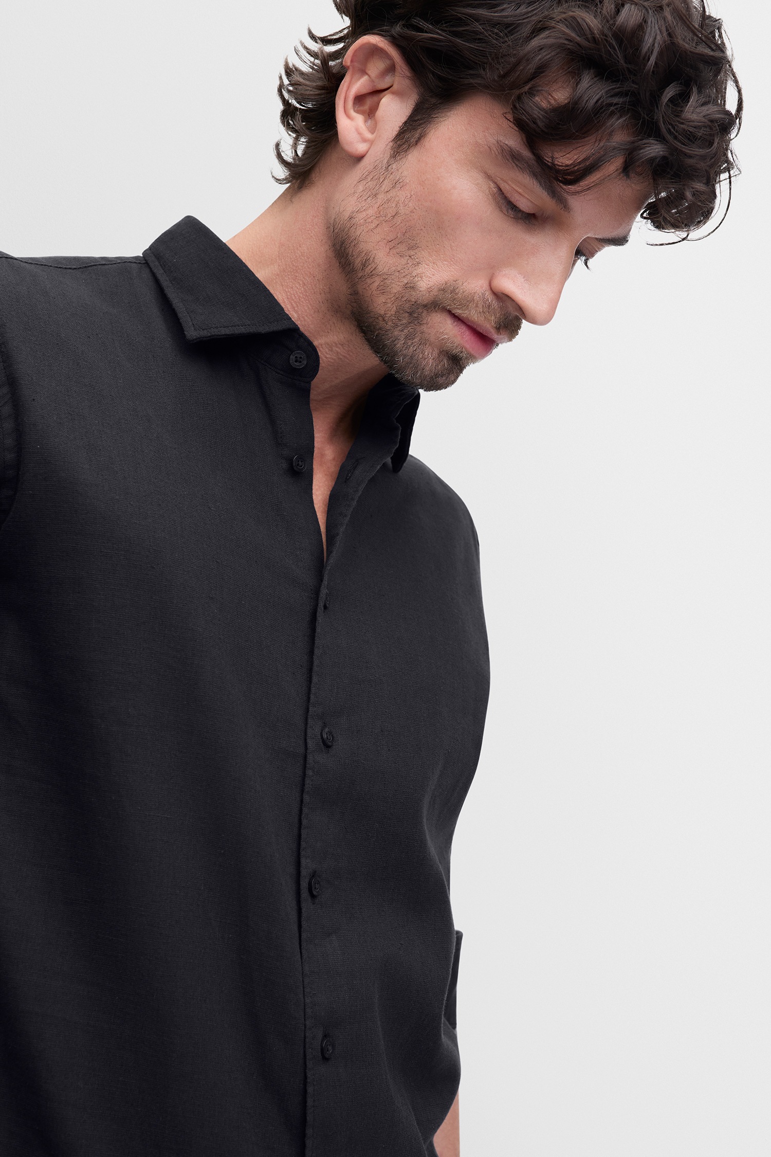 Cinque Langarmhemd »CISTEVEN« Kentkragen, Regular Fit sommerlicher Leinen-Mix