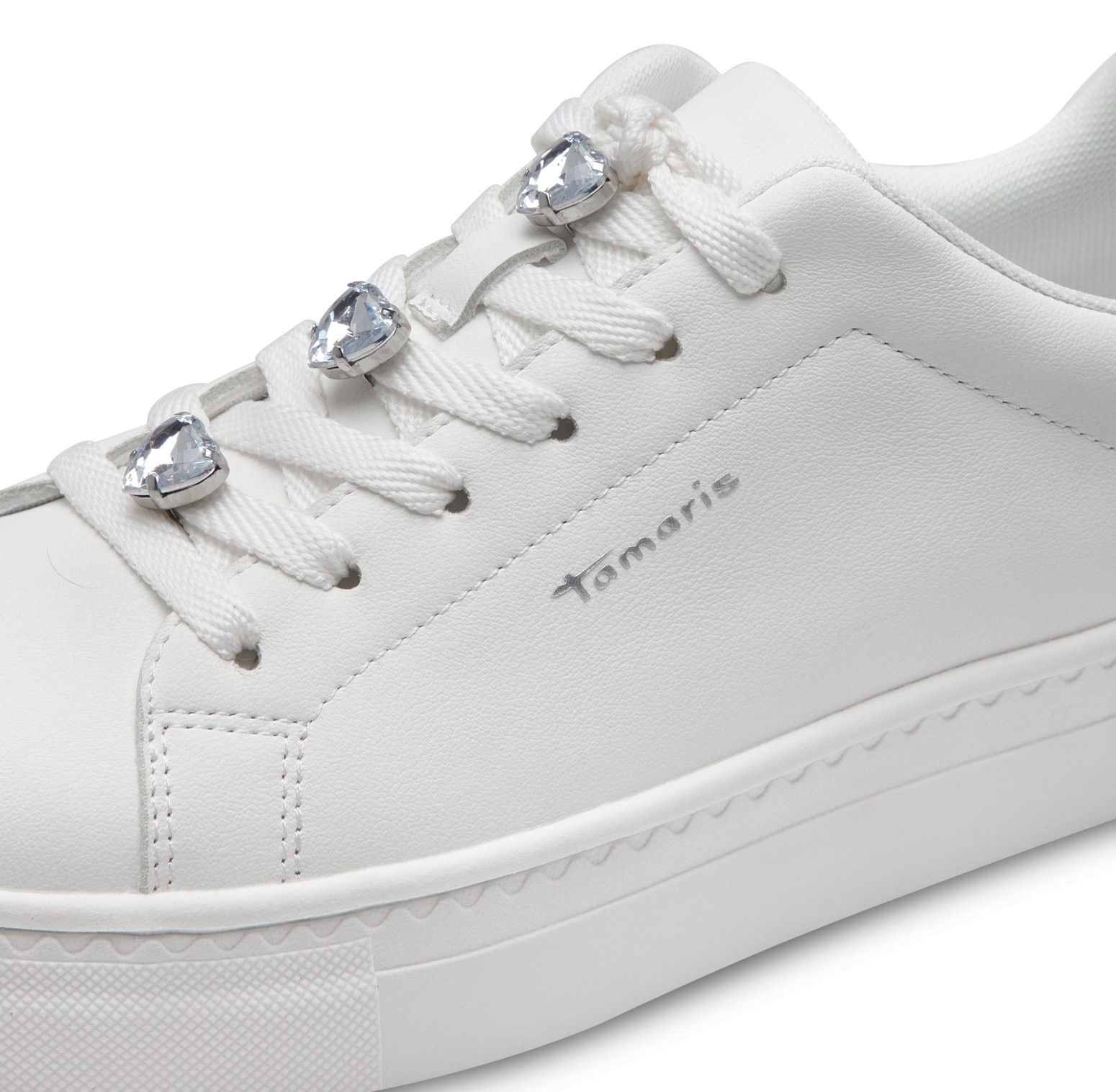 Tamaris Plateausneaker, Freizeitschuh, Halbschuh, Schnürschuh mit Schmucksteinen verziert