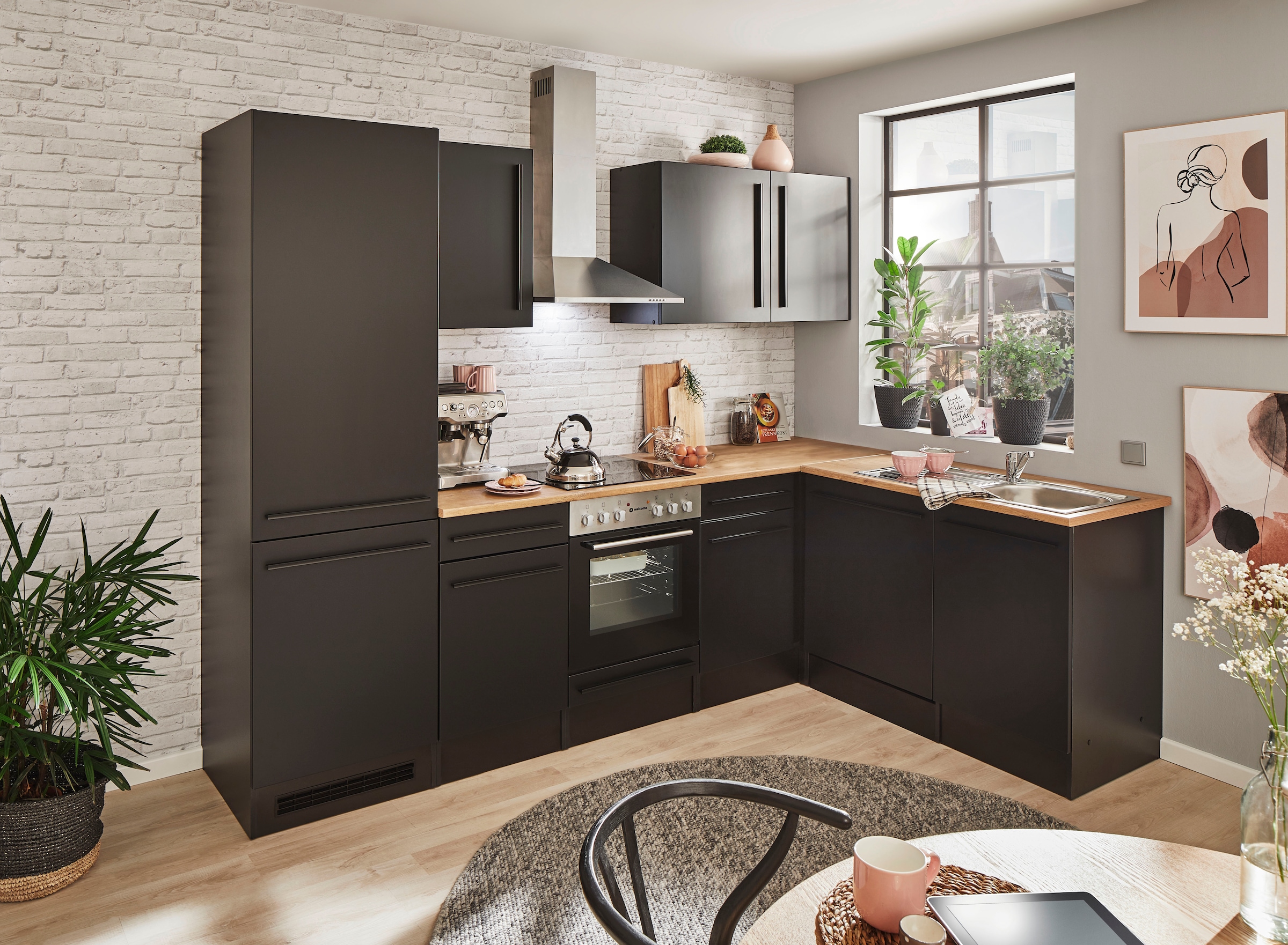 BASIC by Balculina Winkelküche »Jazz«, Stellbreite 280x175 cm, wahlweise mit E-Geräten