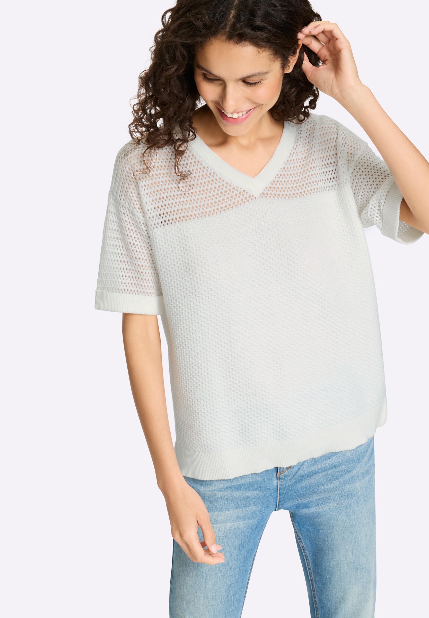 heine Strickpullover »Pullover Pullover mit Ajourstrick«