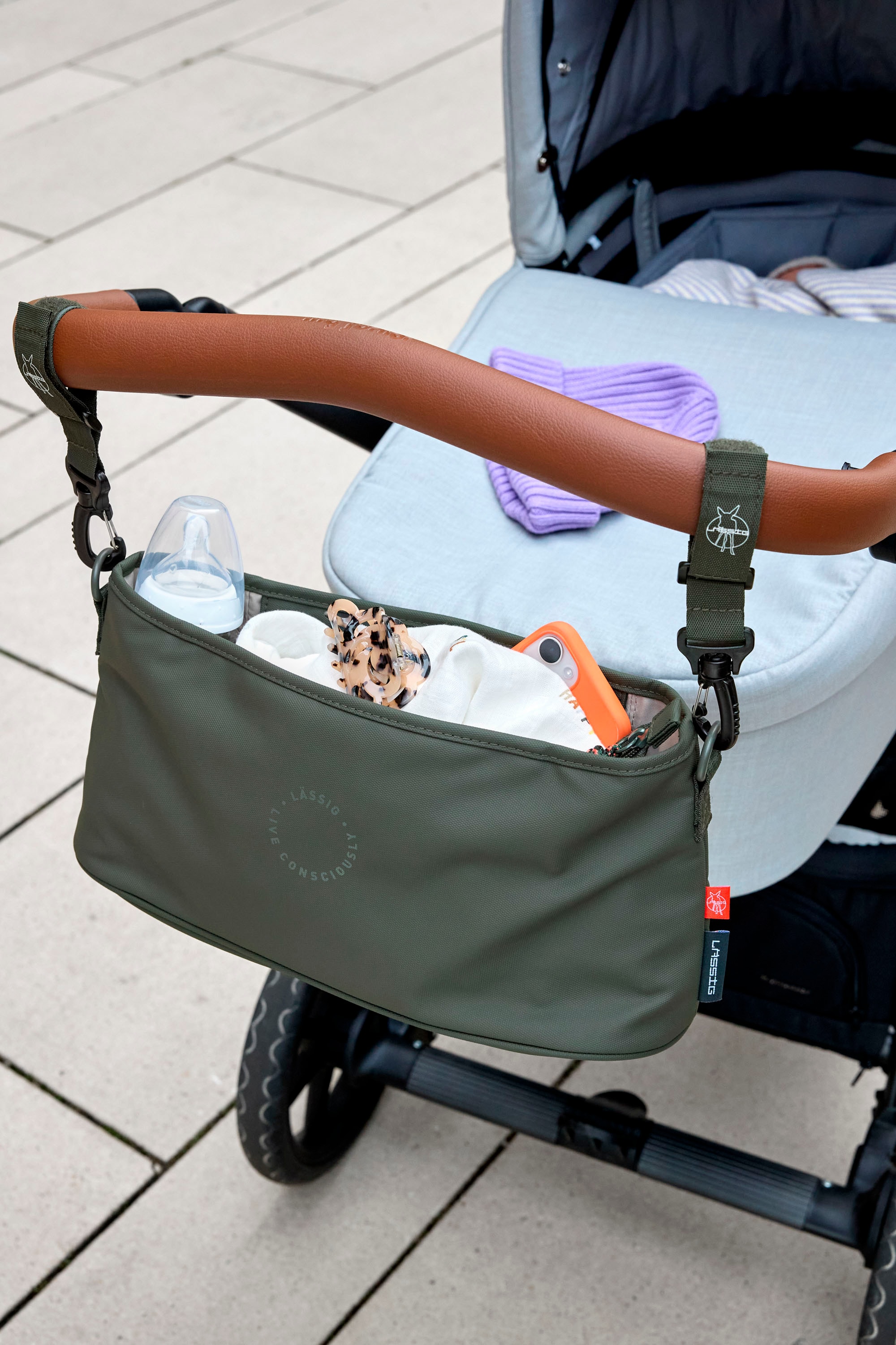 LÄSSIG Kinderwagen-Tasche »Green Label, Buggy Organizer, dark olive«, für Kinderwagen oder Buggy