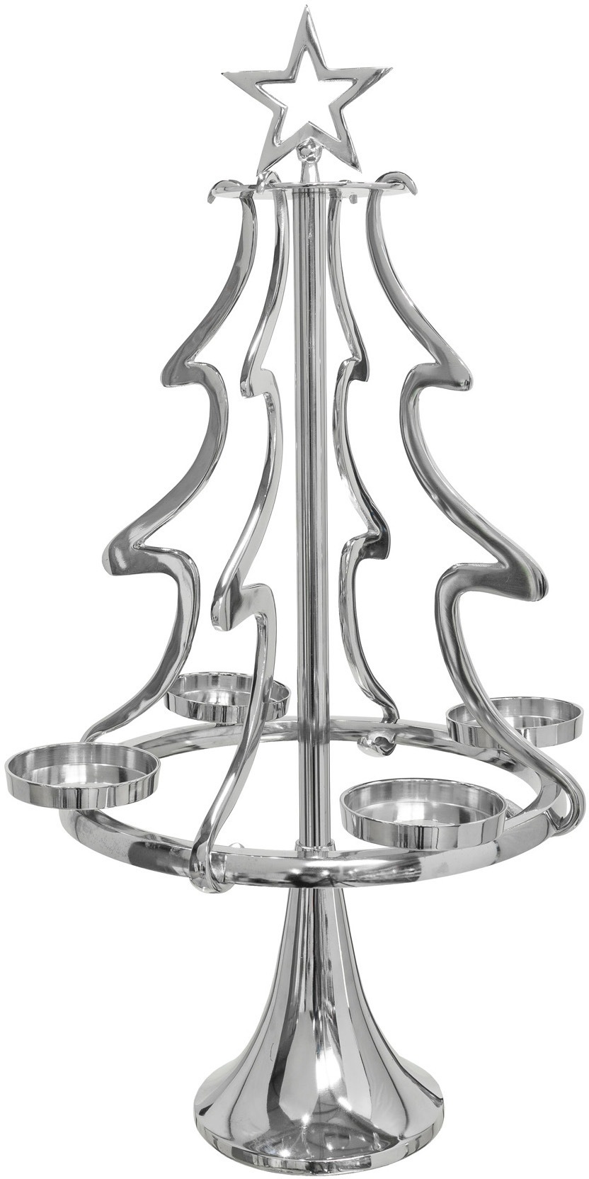 OTTO home Adventsleuchter "Tannenbaum, Weihnachtsdeko" Kerzenständer aus Aluminium, Höhe 86 cm